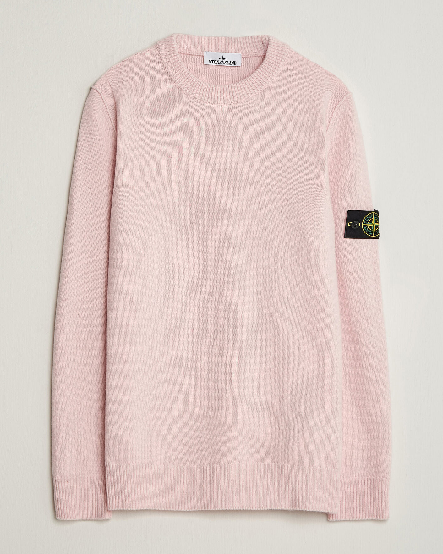 Hombres | Jerséis y prendas de punto | Stone Island | Knitted Lambswool Crew Neck Antique Rose
