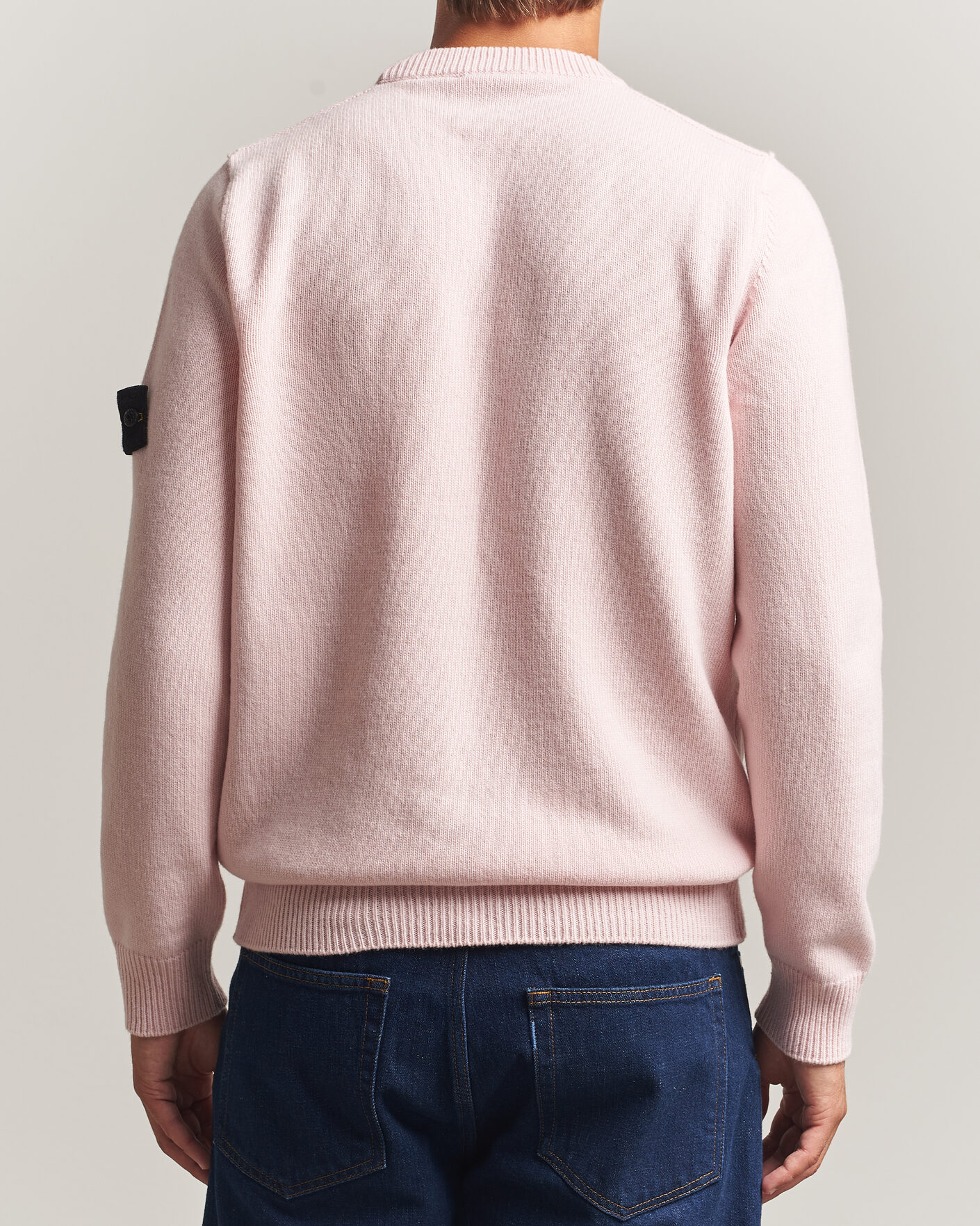 Hombres | Jerséis y prendas de punto | Stone Island | Knitted Lambswool Crew Neck Antique Rose