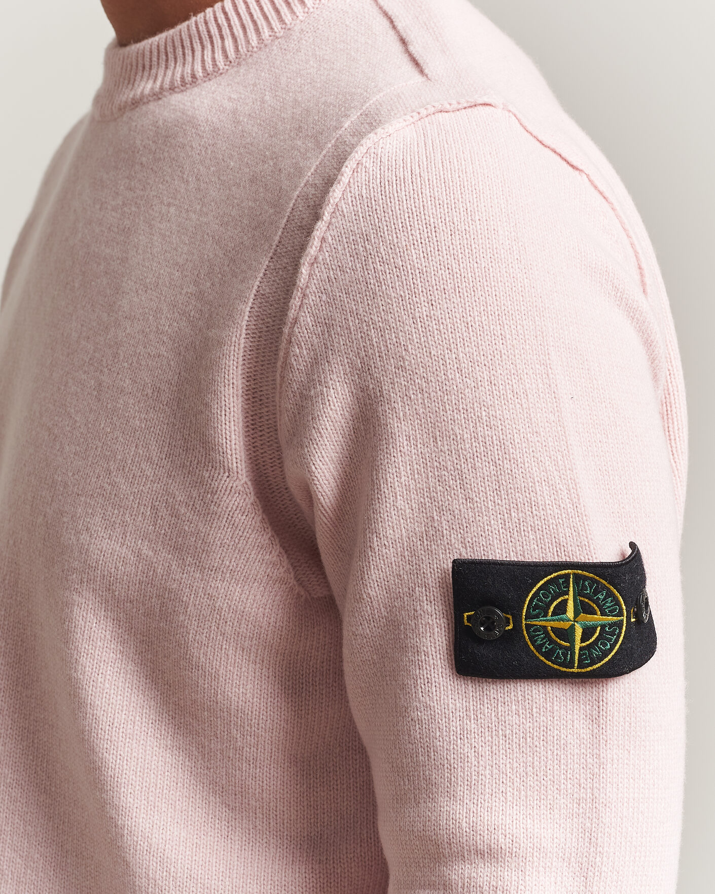 Hombres | Jerséis y prendas de punto | Stone Island | Knitted Lambswool Crew Neck Antique Rose