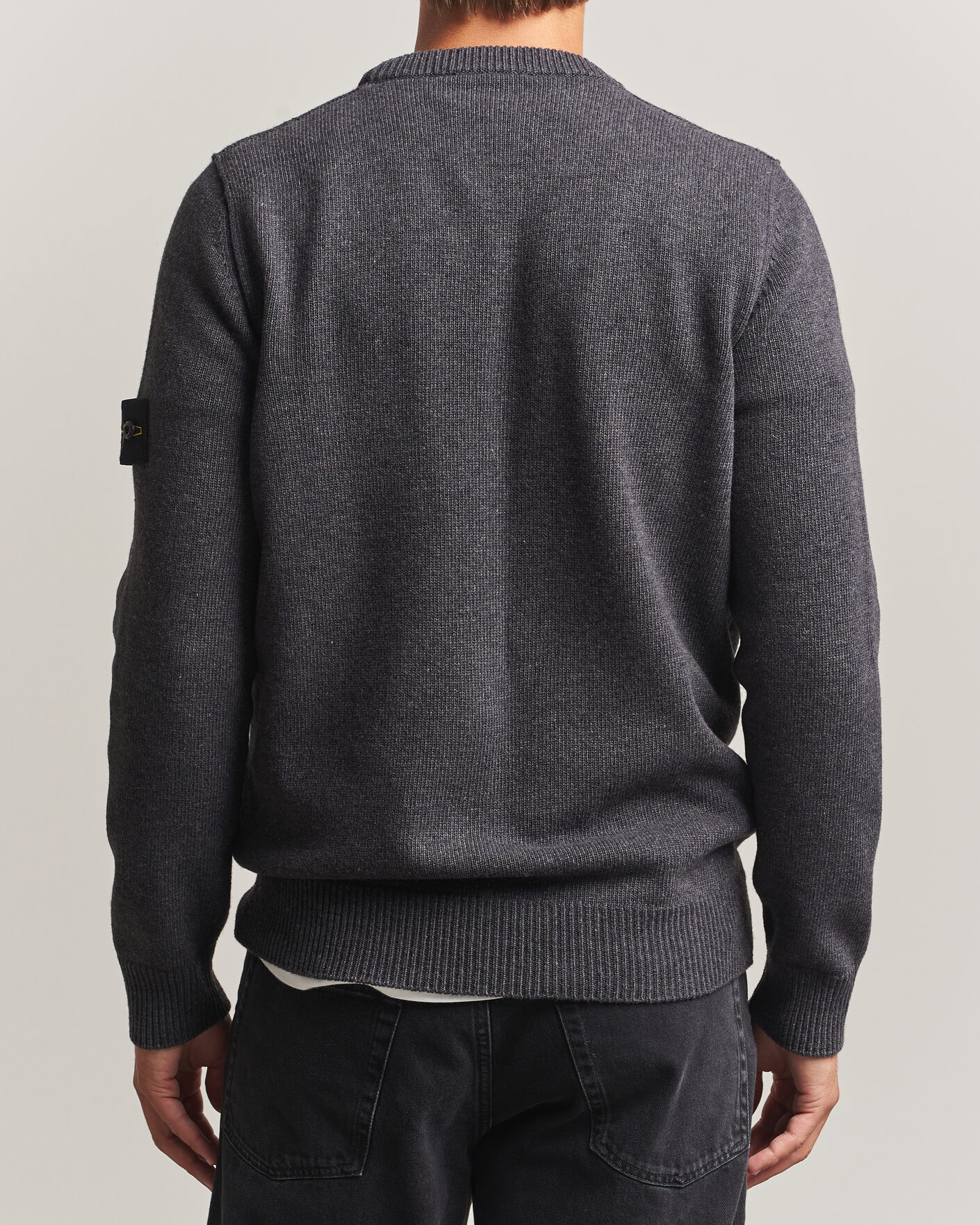Hombres | Jerséis y prendas de punto | Stone Island | Knitted Lambswool Crew Neck Melange Lead
