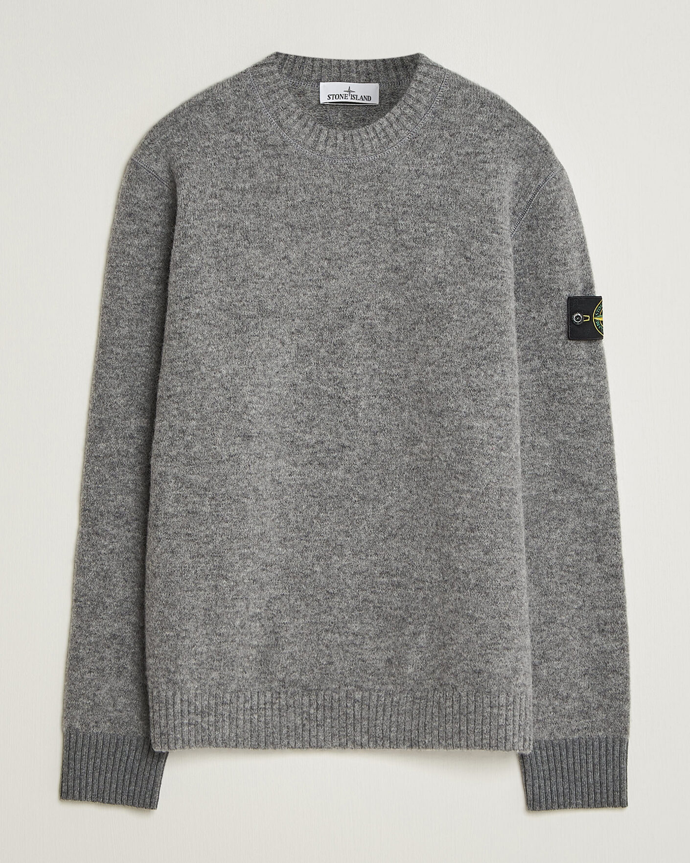 Hombres | Jerséis y prendas de punto | Stone Island | Baby Alpaca Blend Contrast Crew Grey Melange