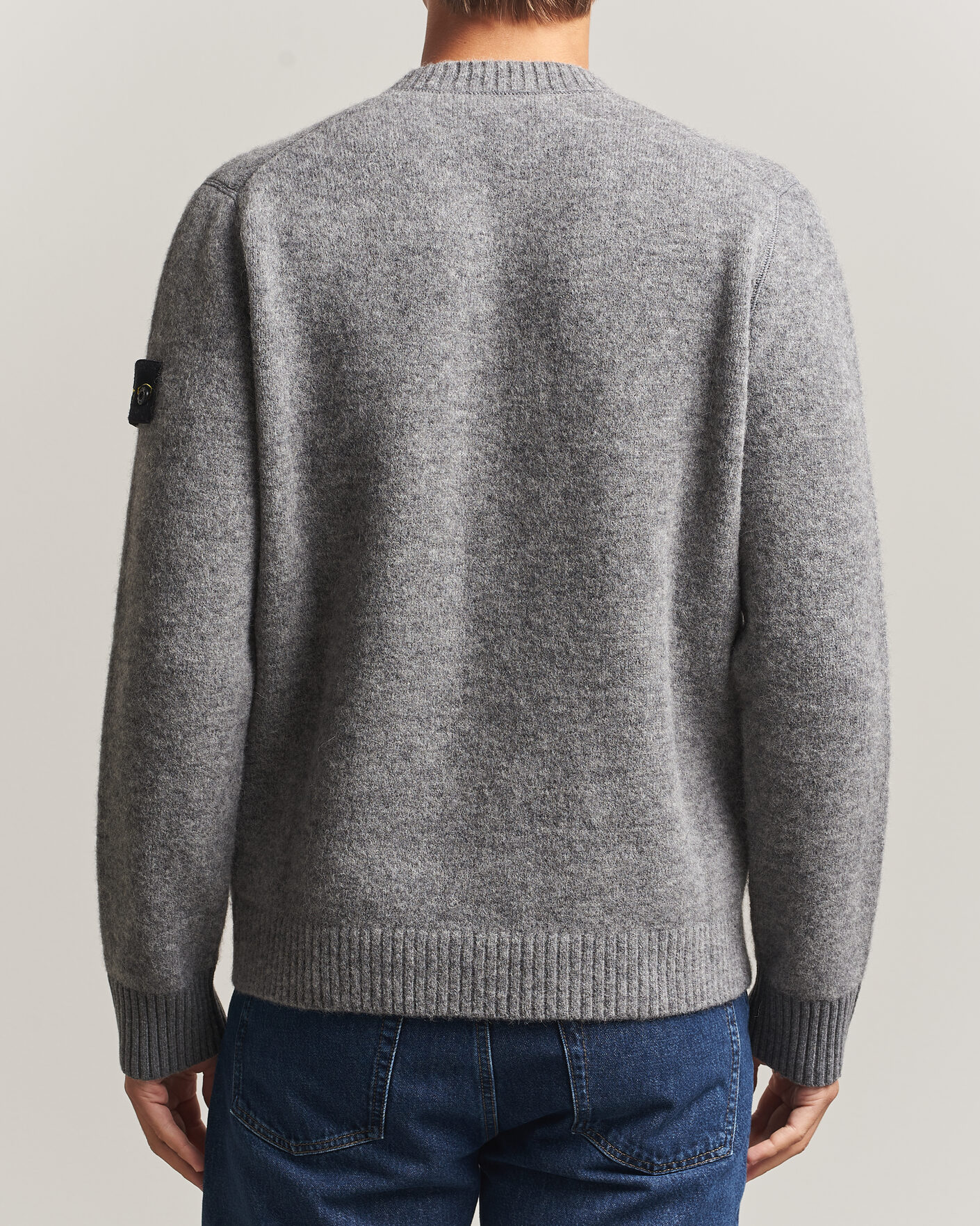 Hombres | Jerséis y prendas de punto | Stone Island | Baby Alpaca Blend Contrast Crew Grey Melange
