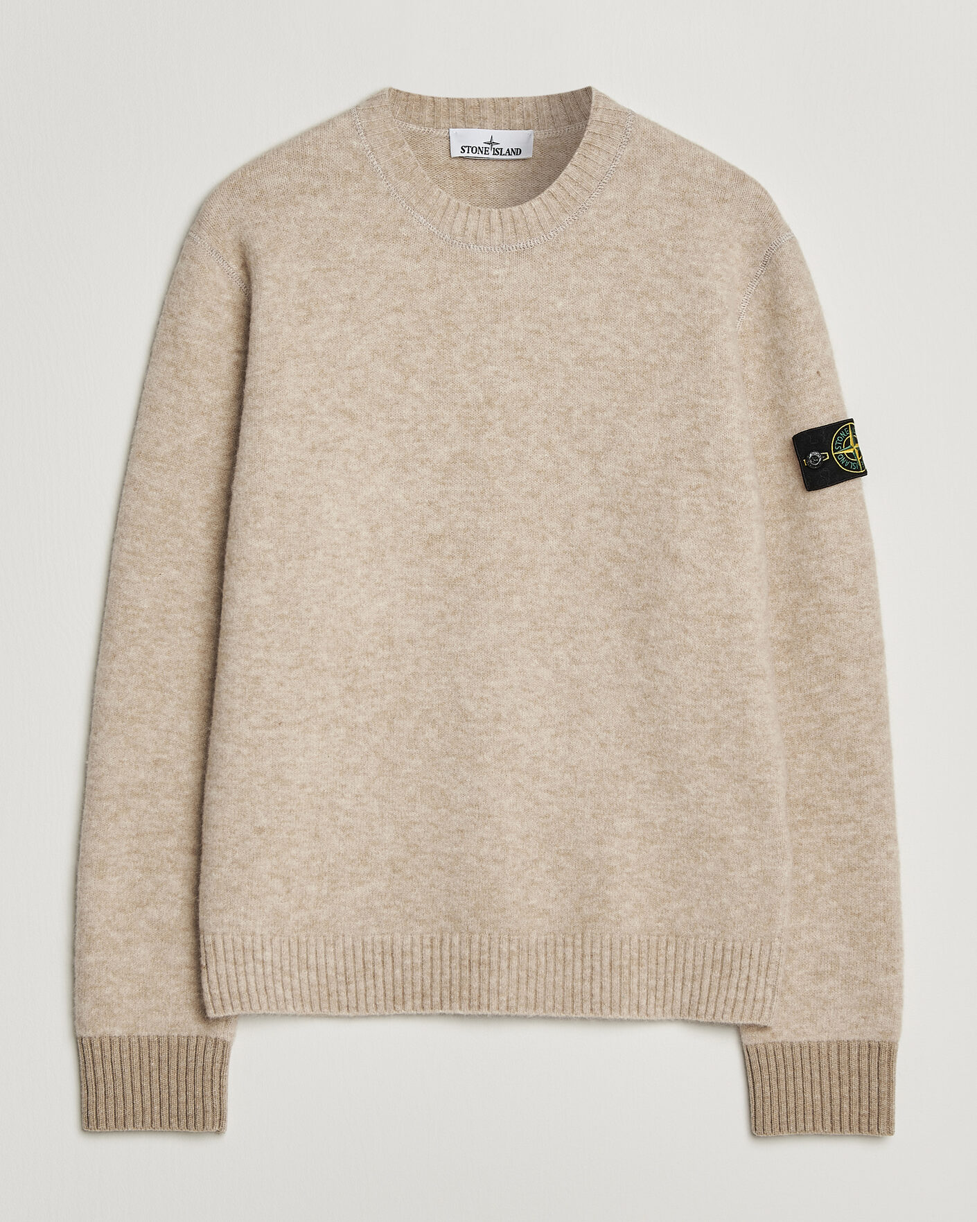 Hombres | Jerséis y prendas de punto | Stone Island | Baby Alpaca Blend Contrast Crew Beige Melange