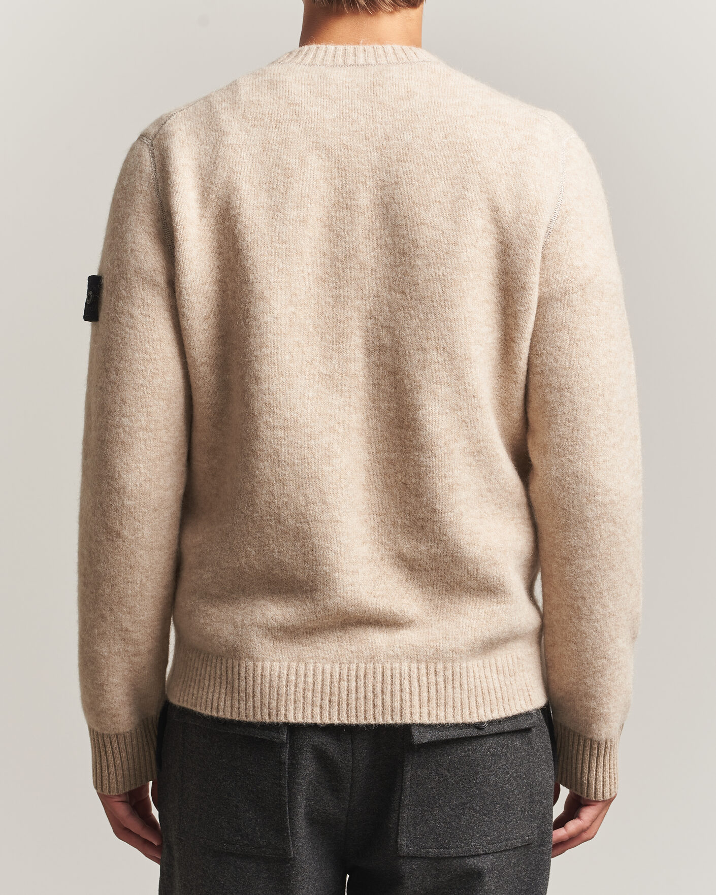 Hombres | Jerséis y prendas de punto | Stone Island | Baby Alpaca Blend Contrast Crew Beige Melange