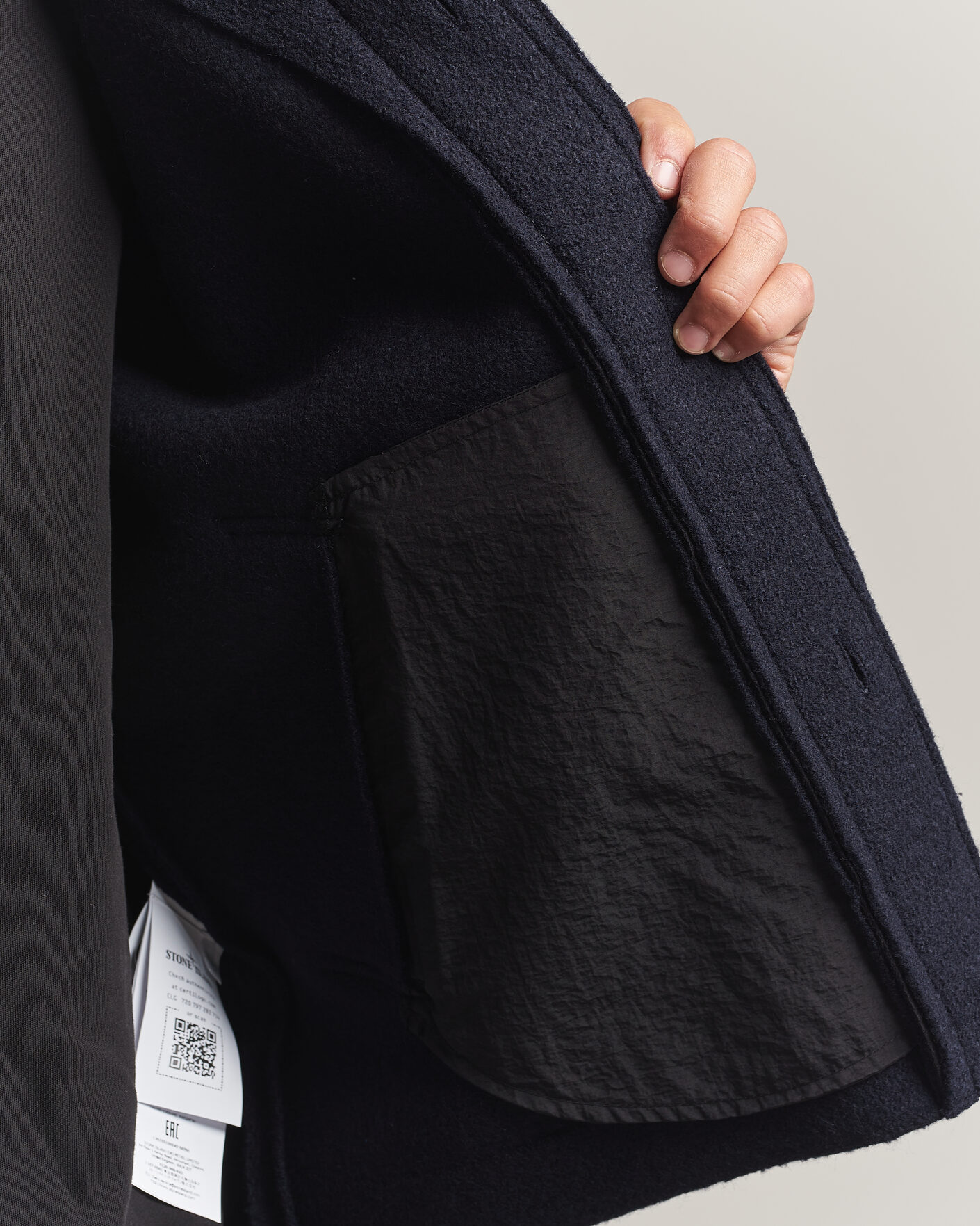 Hombres | Jerséis y prendas de punto | Stone Island | Felted Wool Cardigan Navy Blue