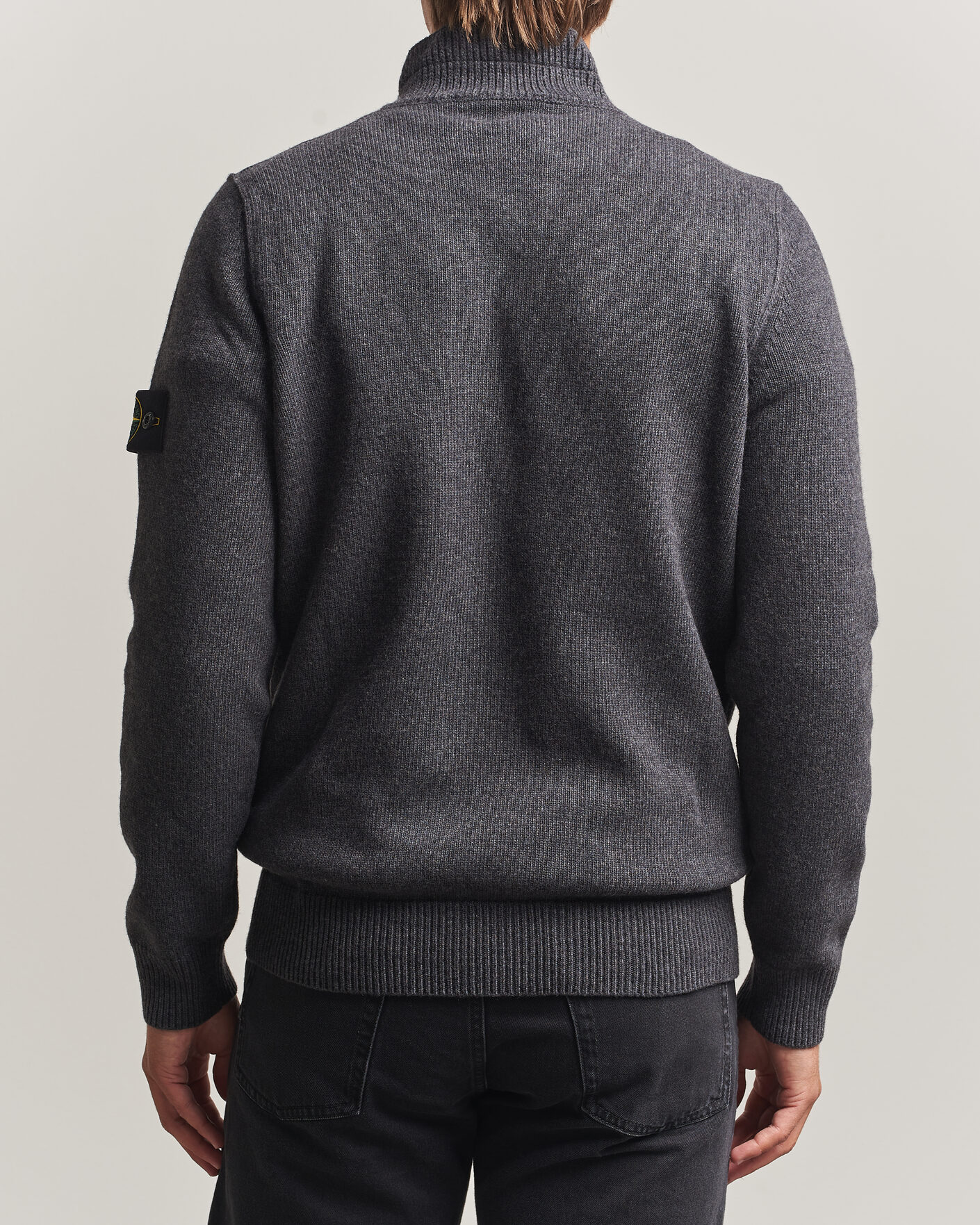 Hombres | Jerséis y prendas de punto | Stone Island | Knitted Lambswool Half Button Zip Melange Lead
