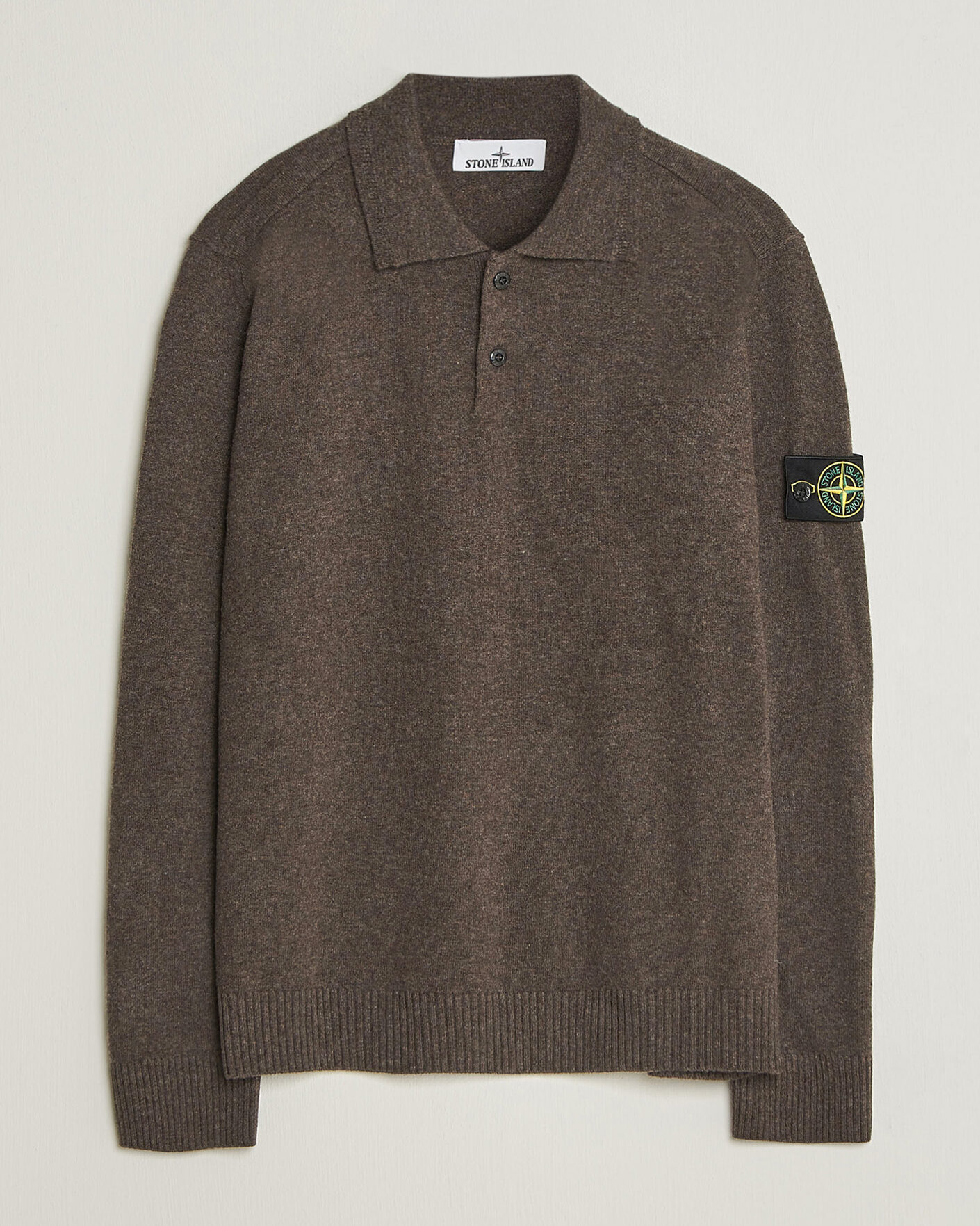 Hombres | Jerséis y prendas de punto | Stone Island | Knitted Geelong Wool Polo Melange Lead