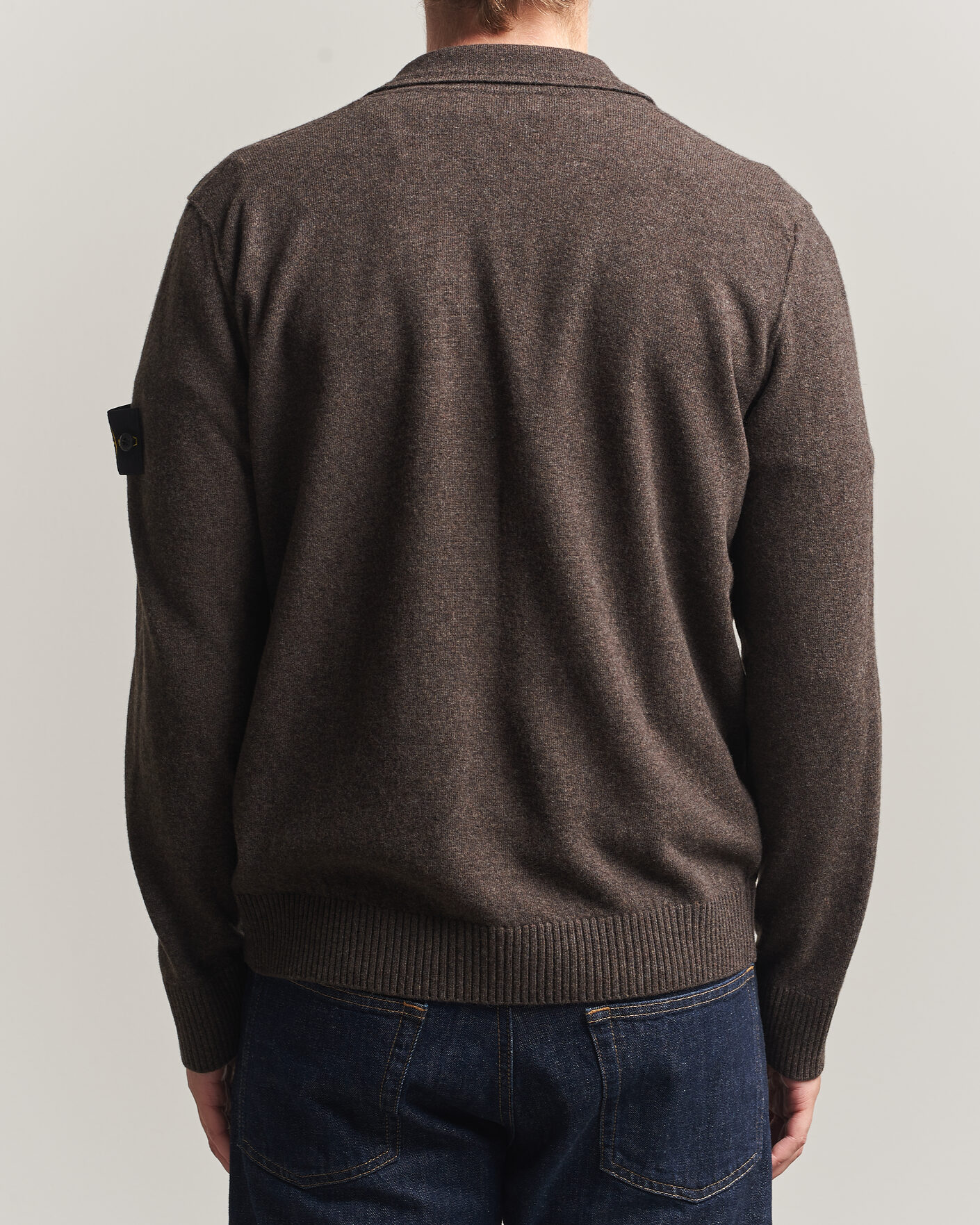Hombres | Jerséis y prendas de punto | Stone Island | Knitted Geelong Wool Polo Melange Lead
