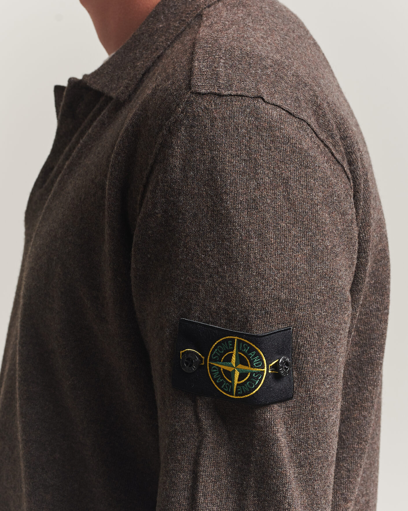 Hombres | Jerséis y prendas de punto | Stone Island | Knitted Geelong Wool Polo Melange Lead