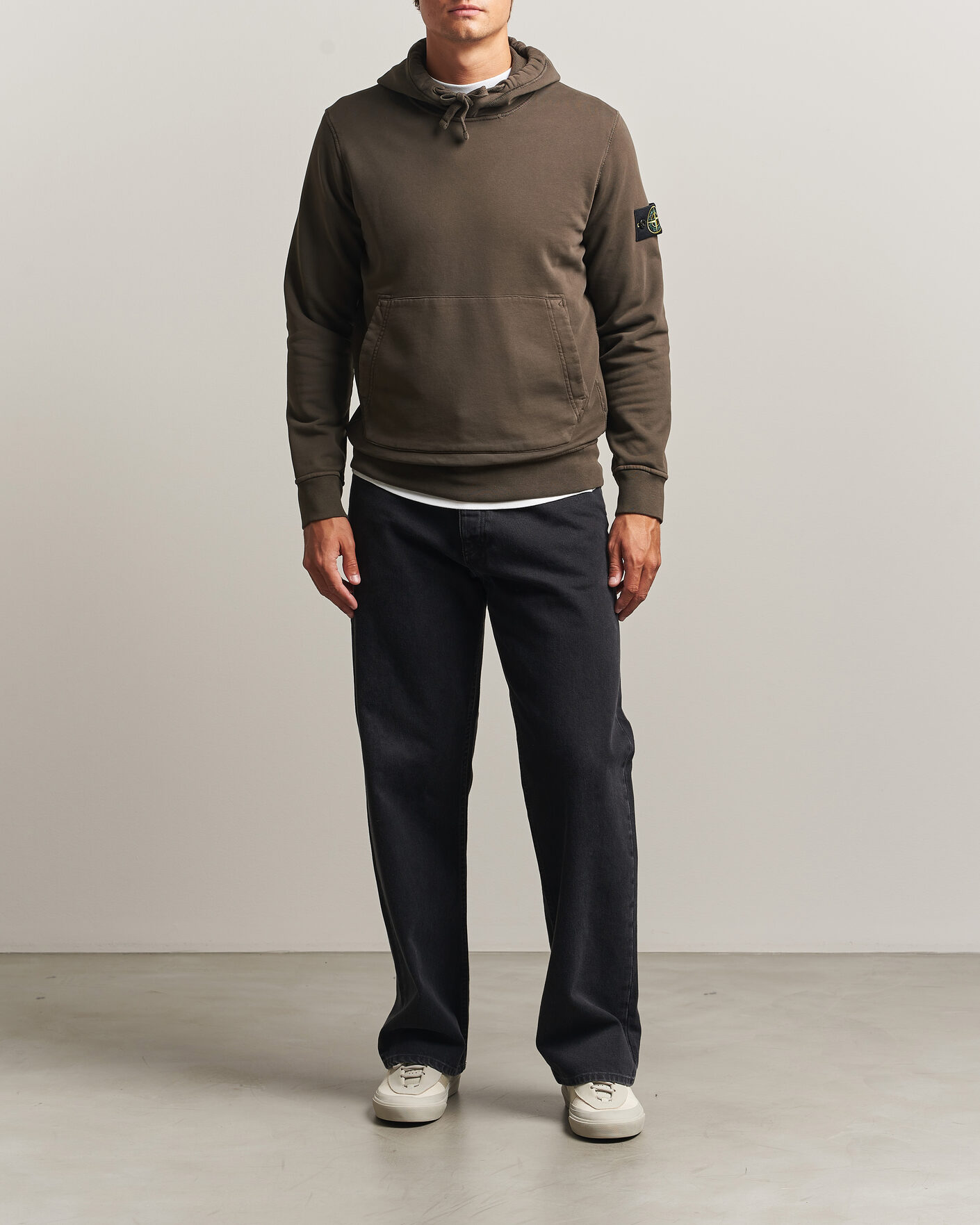 Hombres | Jerséis y prendas de punto | Stone Island | Garment Dyed Fleece Hood Coal Grey