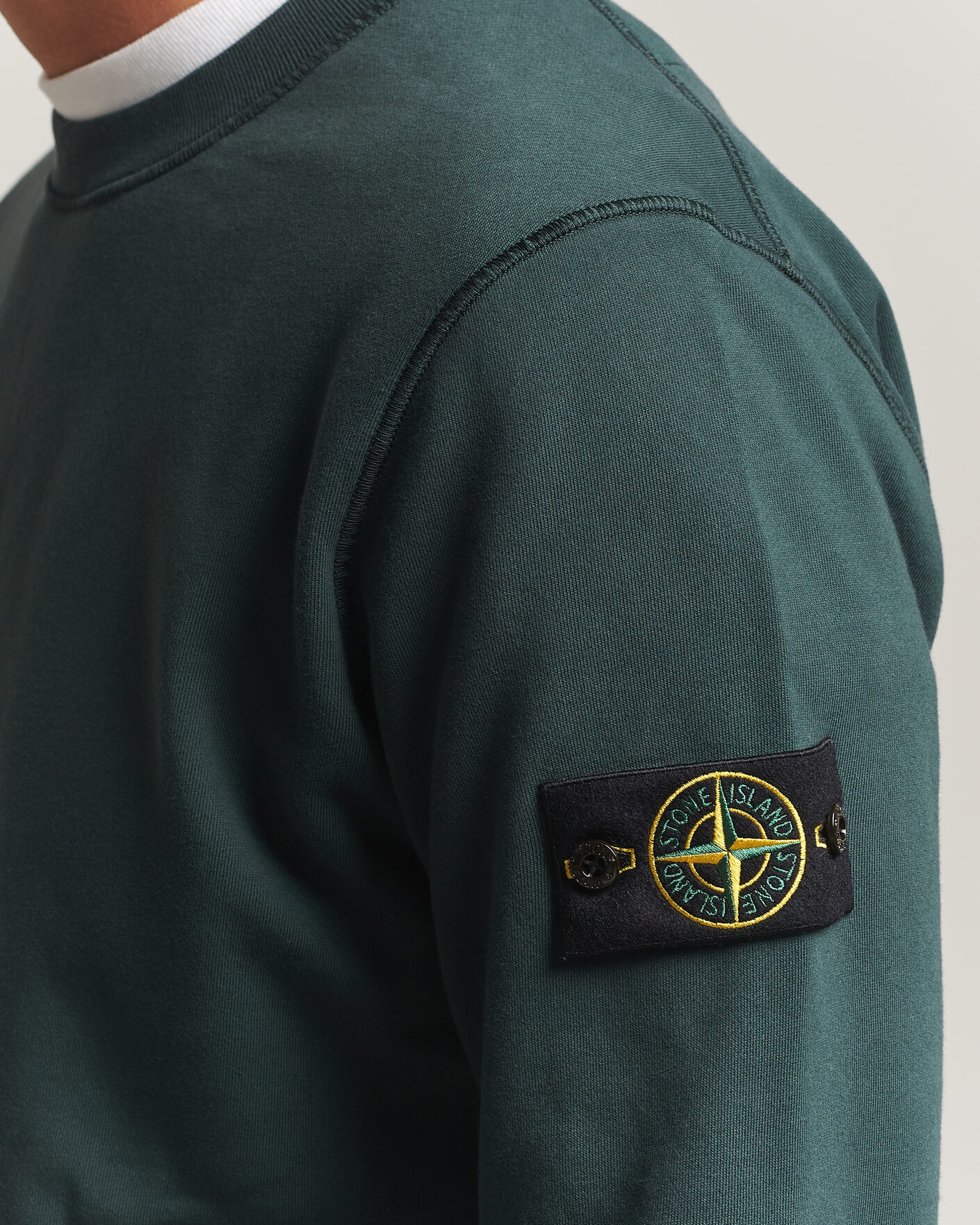 Hombres | Jerséis y prendas de punto | Stone Island | Garment Dyed Fleece Sweatshirt Dark Green