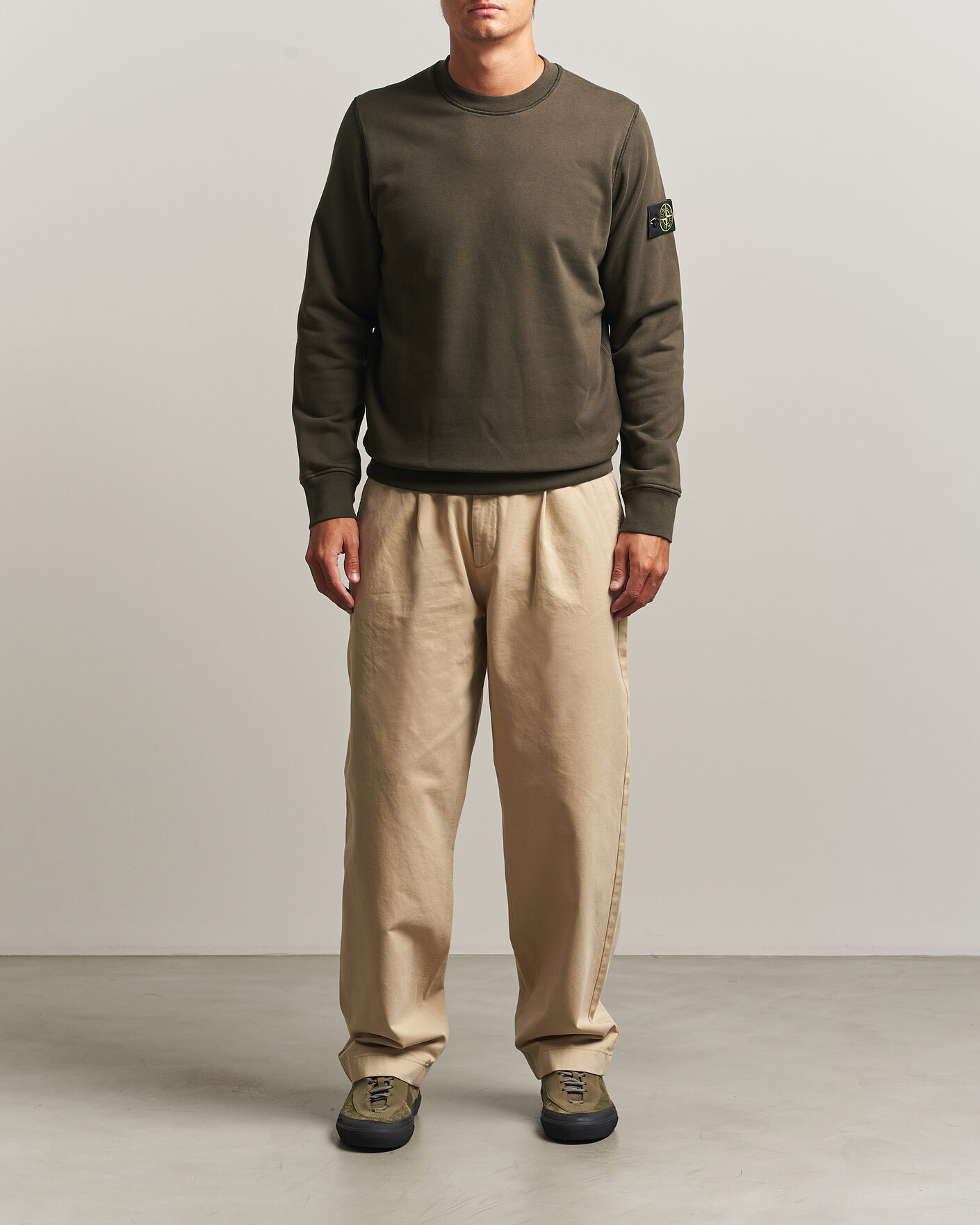 Hombres | Jerséis y prendas de punto | Stone Island | Garment Dyed Fleece Sweatshirt Coal Grey