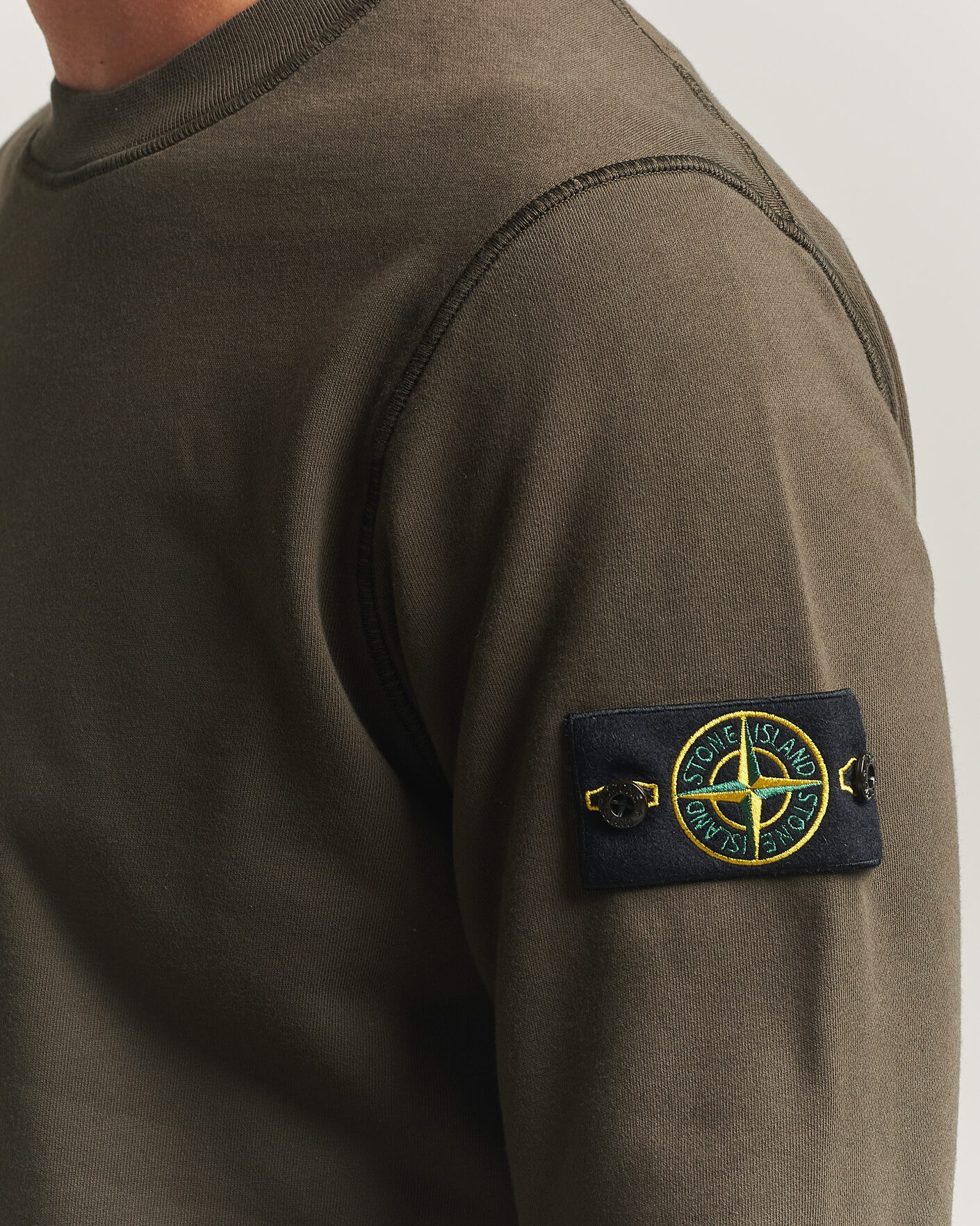 Hombres | Jerséis y prendas de punto | Stone Island | Garment Dyed Fleece Sweatshirt Coal Grey