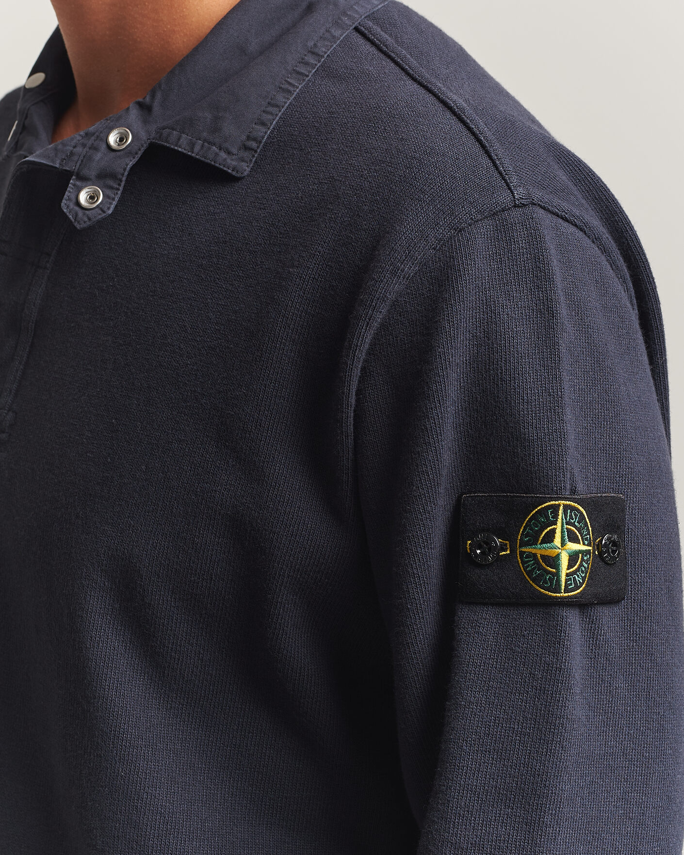 Hombres | Jerséis y prendas de punto | Stone Island | Heavy Cotton Jersey Polo Blue Navy