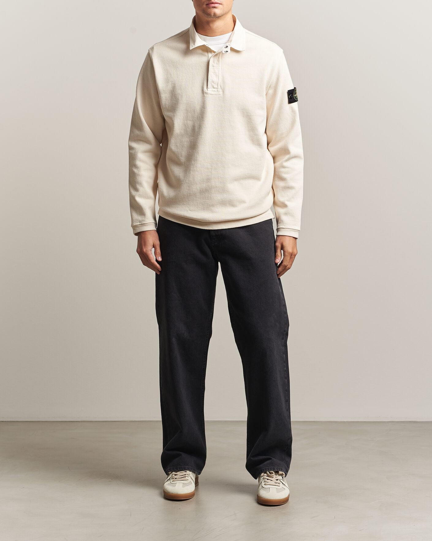 Hombres | Jerséis y prendas de punto | Stone Island | Heavy Cotton Jersey Polo Ivory