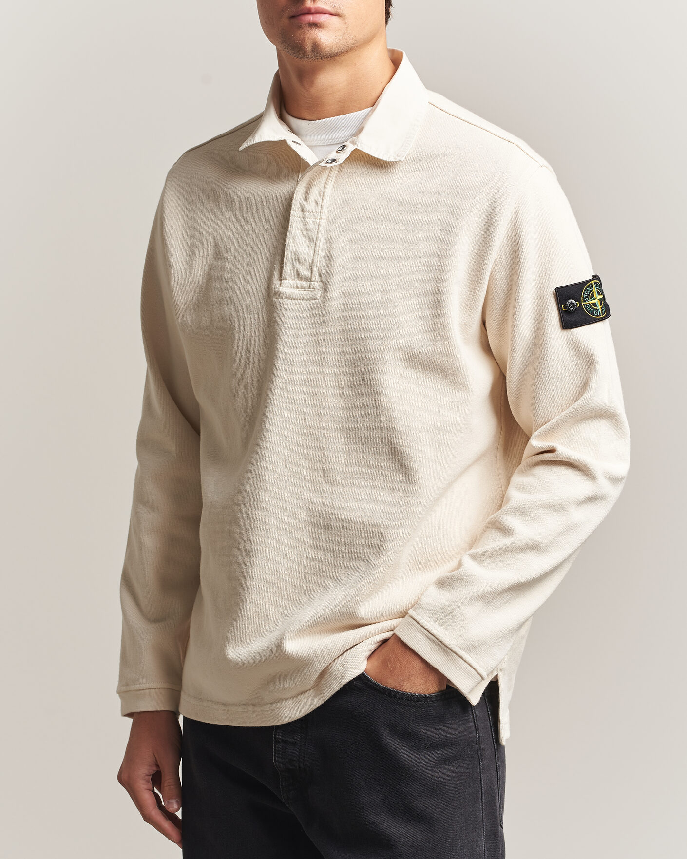 Hombres | Jerséis y prendas de punto | Stone Island | Heavy Cotton Jersey Polo Ivory