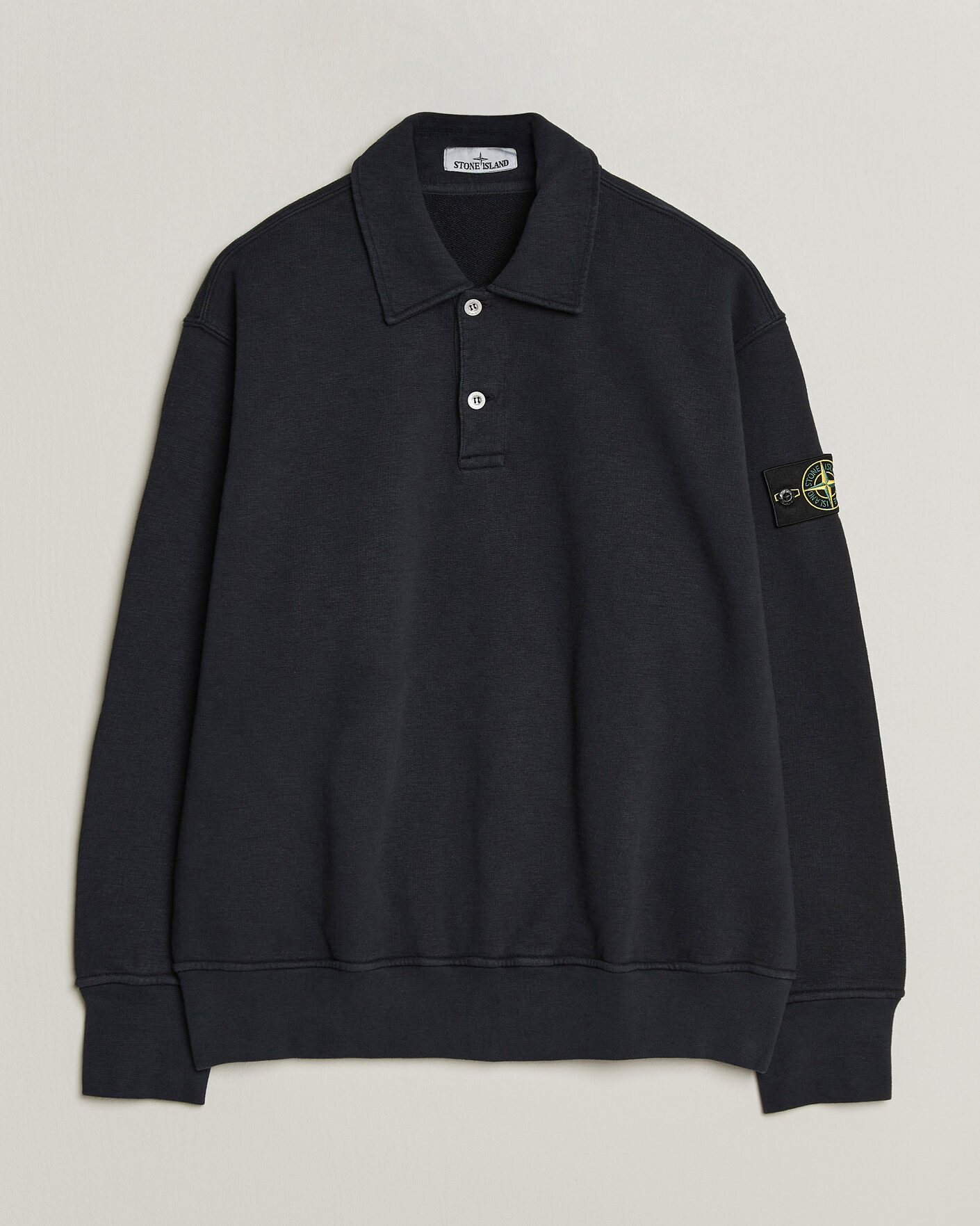 Hombres | Jerséis y prendas de punto | Stone Island | Tubular Cotton Fleece Polo Navy Blue
