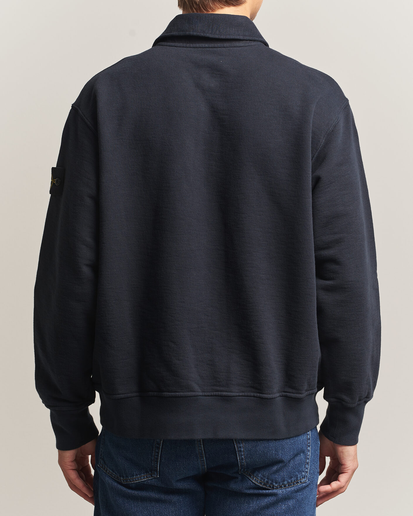 Hombres | Jerséis y prendas de punto | Stone Island | Tubular Cotton Fleece Polo Navy Blue