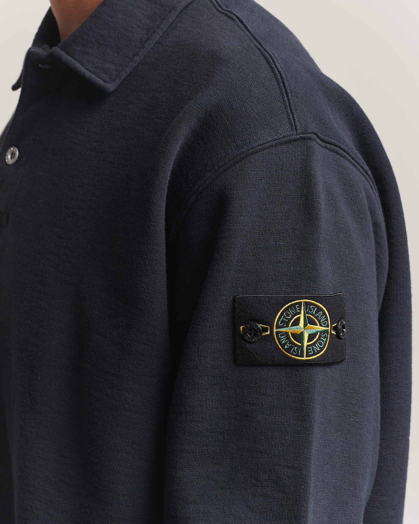 Hombres | Jerséis y prendas de punto | Stone Island | Tubular Cotton Fleece Polo Navy Blue