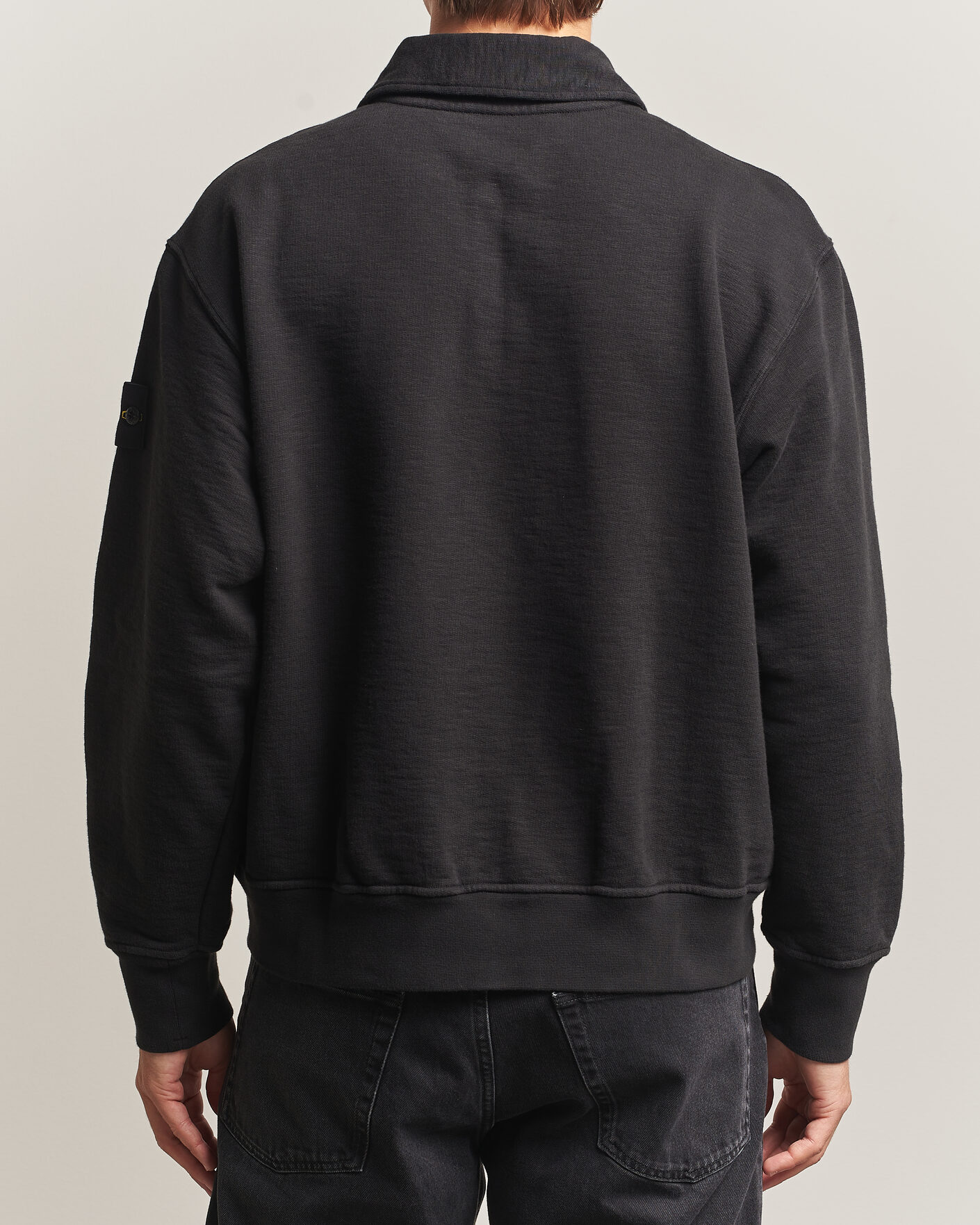 Hombres | Jerséis y prendas de punto | Stone Island | Tubular Cotton Fleece Polo Black