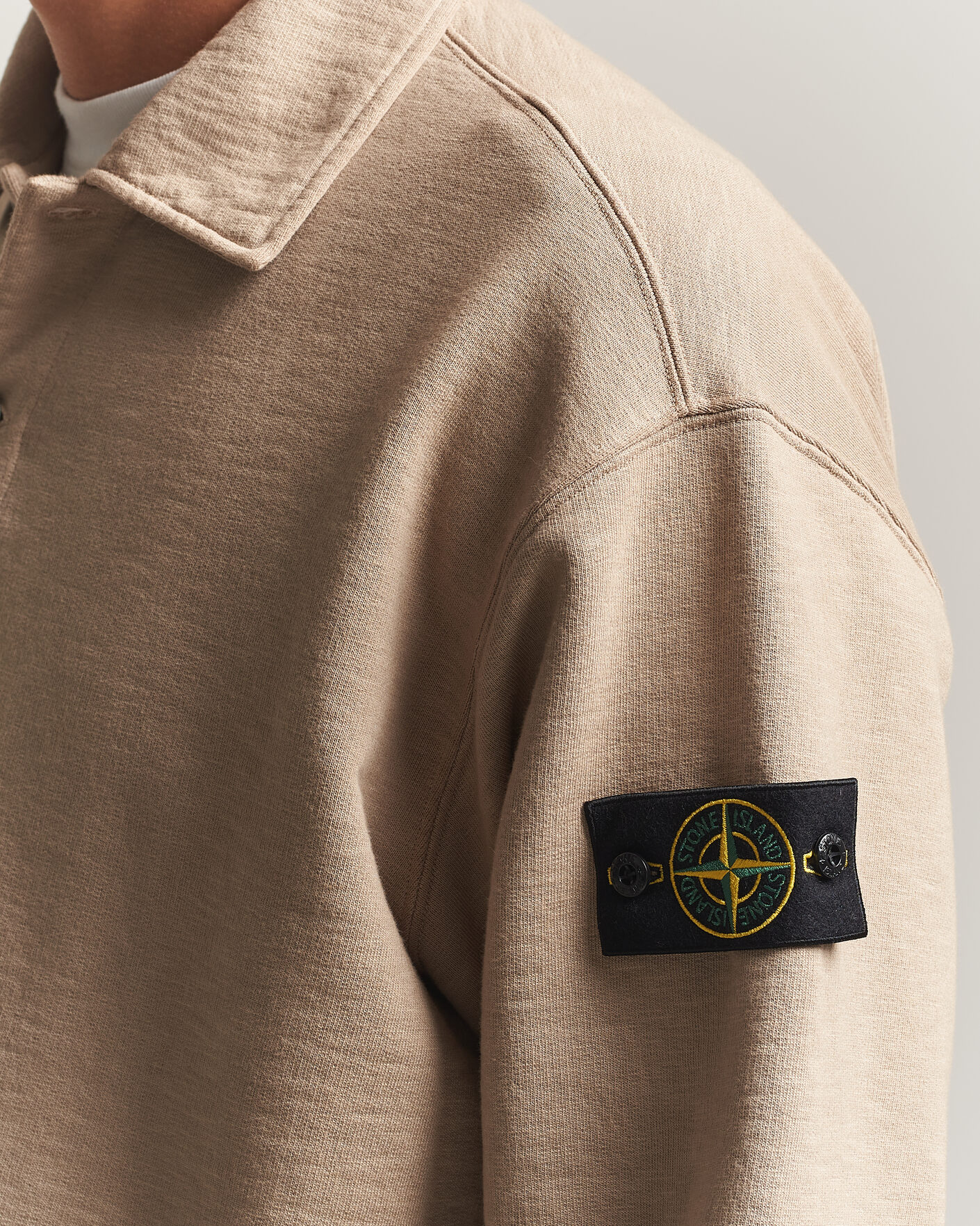 Hombres | Jerséis y prendas de punto | Stone Island | Tubular Cotton Fleece Polo Biscuit