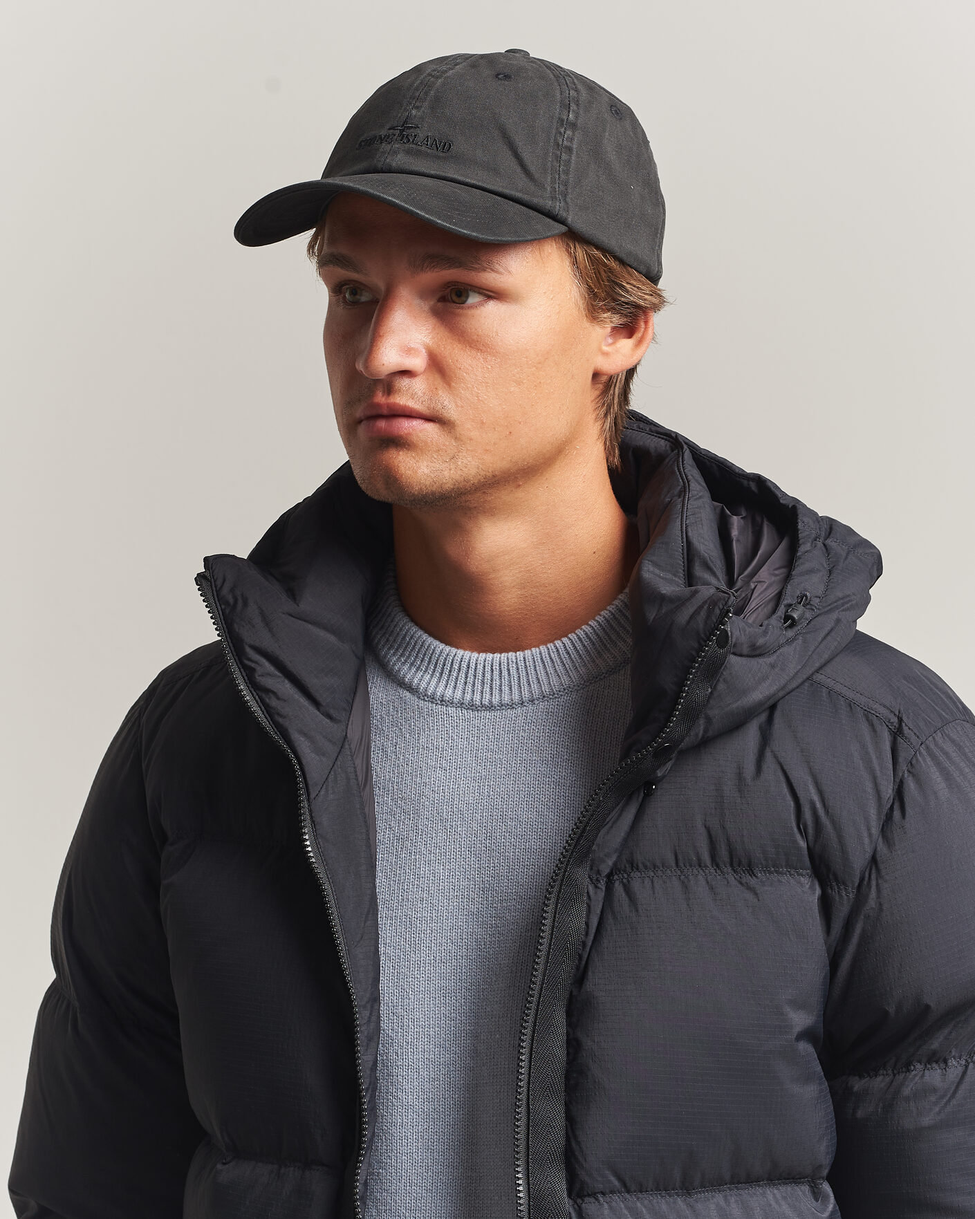 Hombres | Sombreros y gorras | Stone Island | Brushed Cotton Gabardine Cap Black