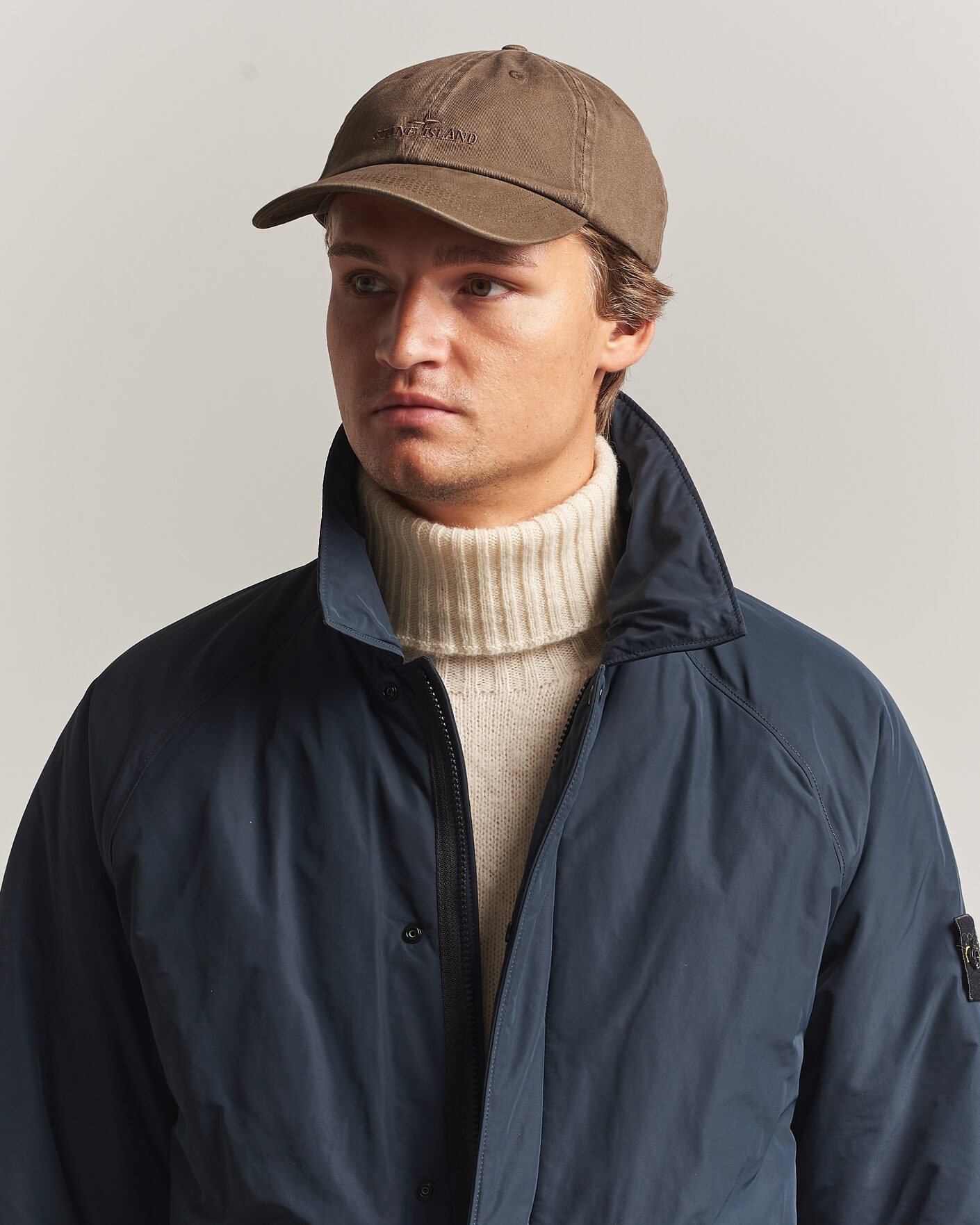 Hombres | Sombreros y gorras | Stone Island | Brushed Cotton Gabardine Cap Umber