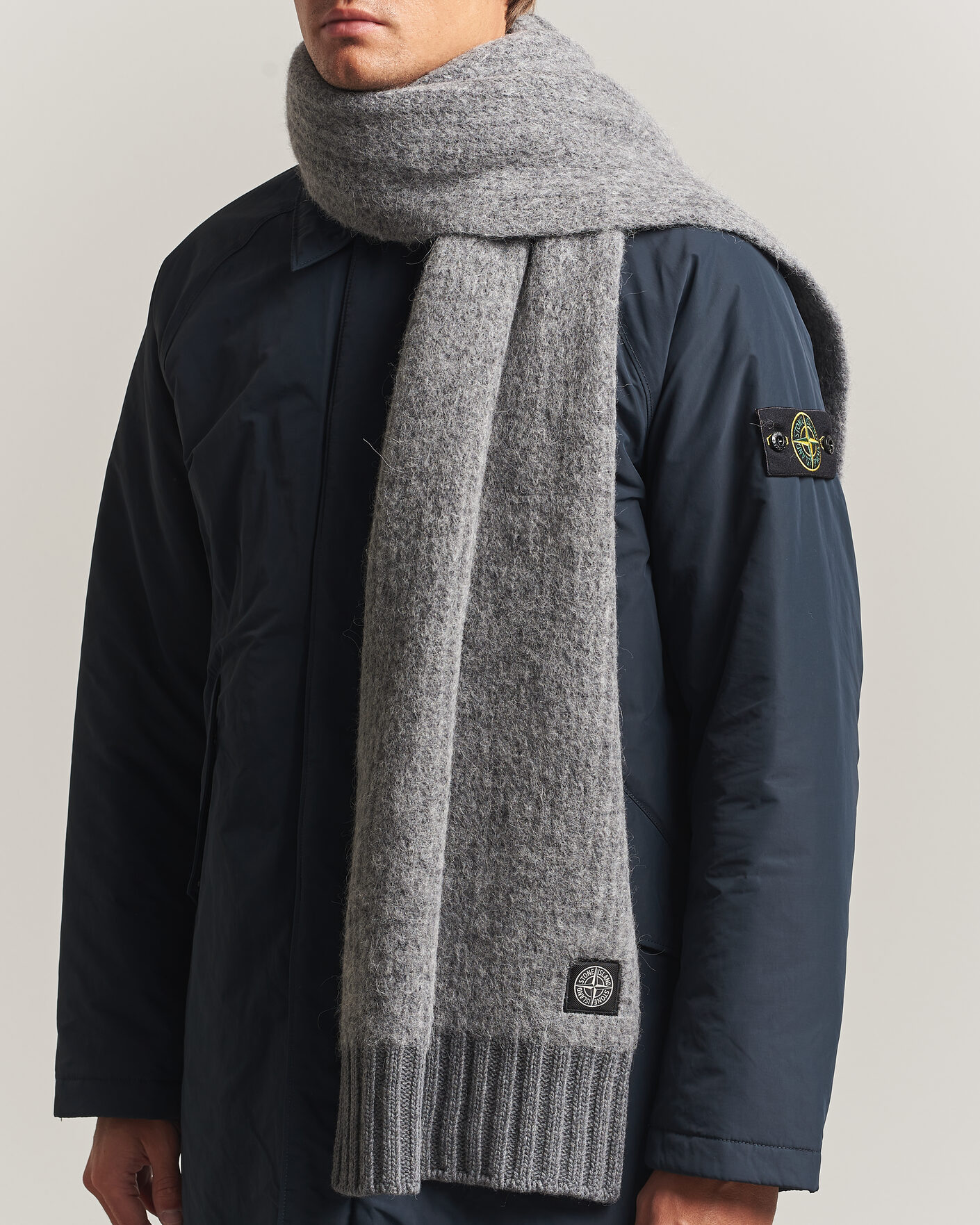 Hombres | Bufandas | Stone Island | Baby Alpaca Blend Scarf Grey Melange