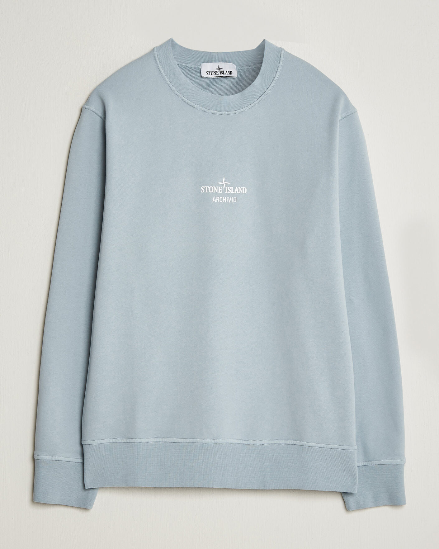 Hombres | Jerséis y prendas de punto | Stone Island | Cotton Fleece Archivio Print Sweatshirt Ash Grey