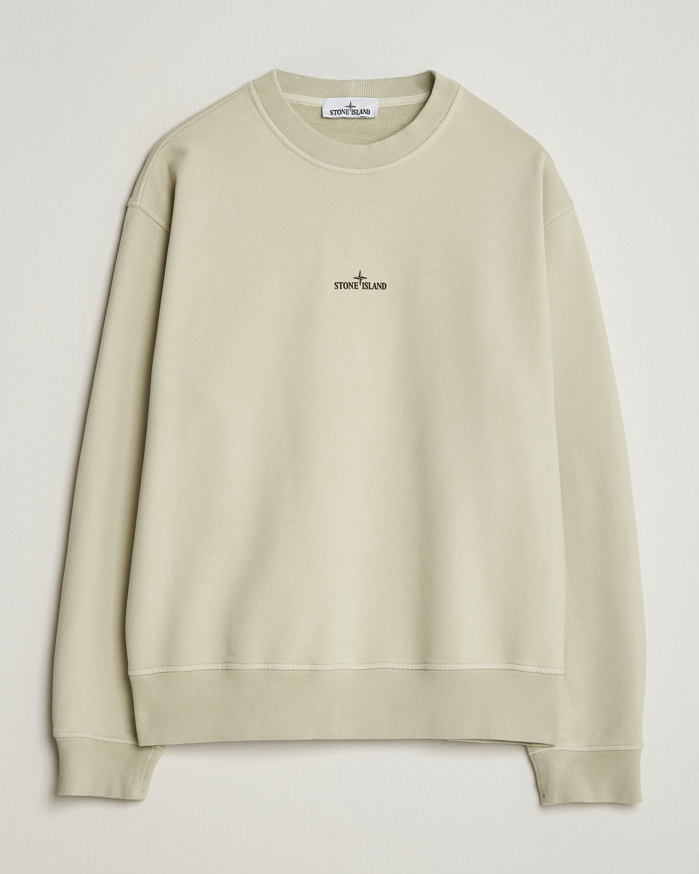 Hombres | Jerséis y prendas de punto | Stone Island | Cotton Fleece Blurred Compas Print Sweatshirt Sand