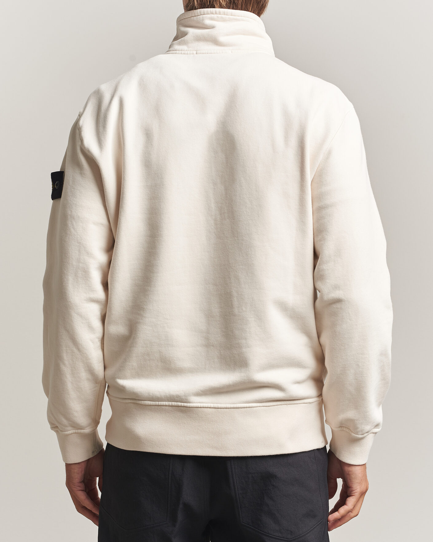 Hombres | Jerséis y prendas de punto | Stone Island | Brushed Cotton Fleece Half Zip Ivory