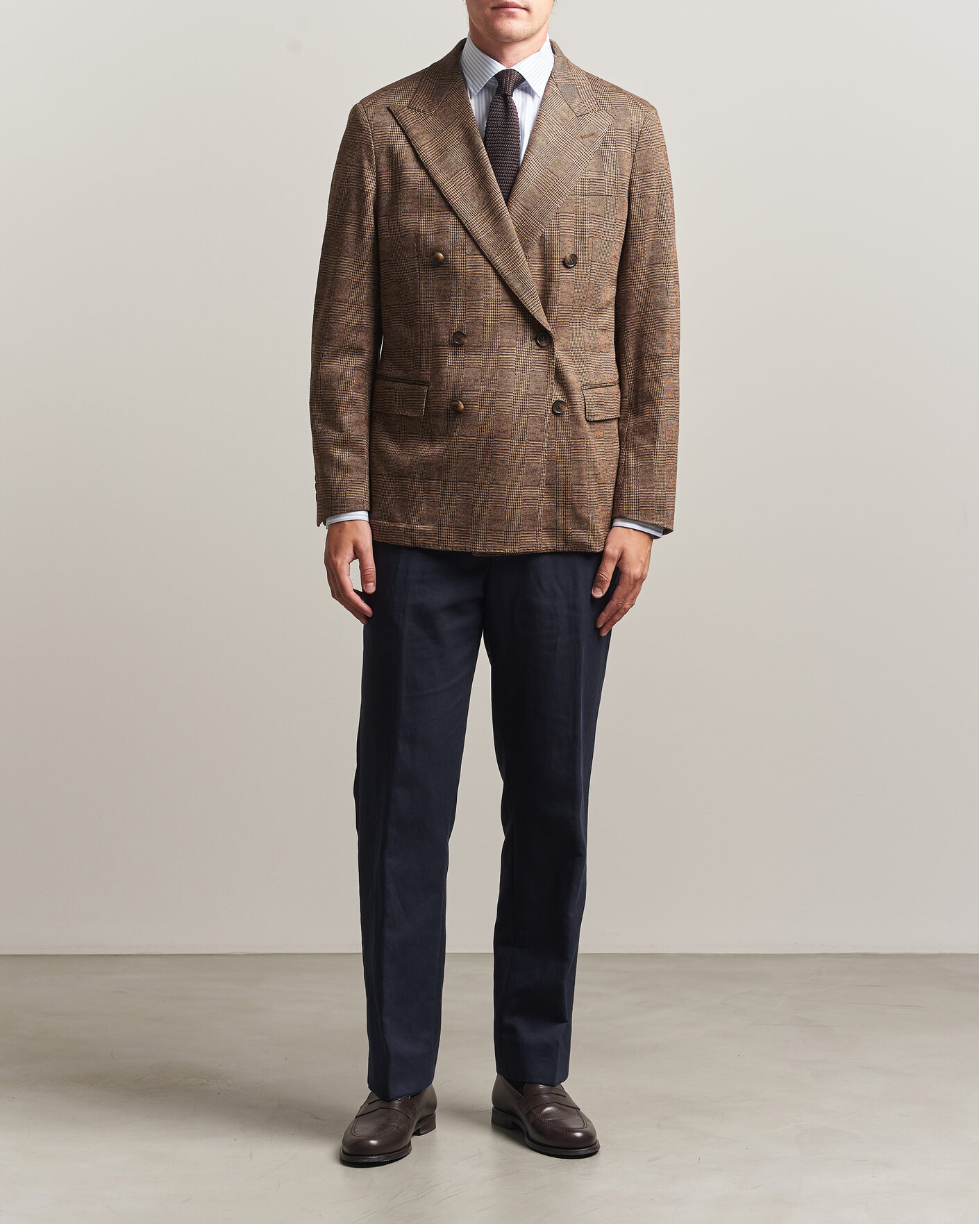 Hombres | Blazers | Polo Ralph Lauren | Double Breasted Glenplaid Knit Sportcoat Tan/Brown