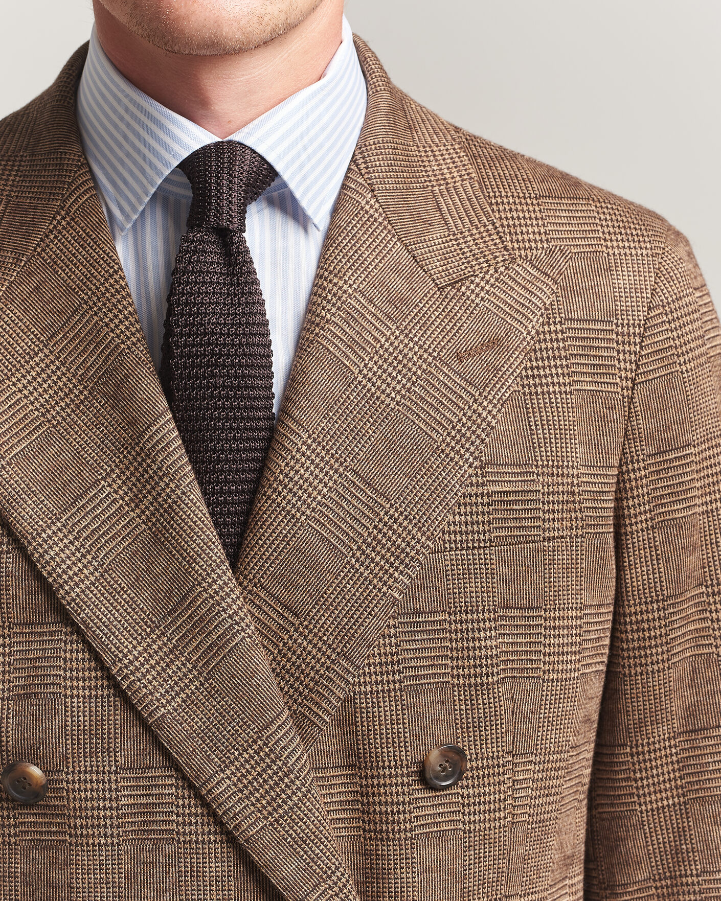 Hombres | Blazers | Polo Ralph Lauren | Double Breasted Glenplaid Knit Sportcoat Tan/Brown