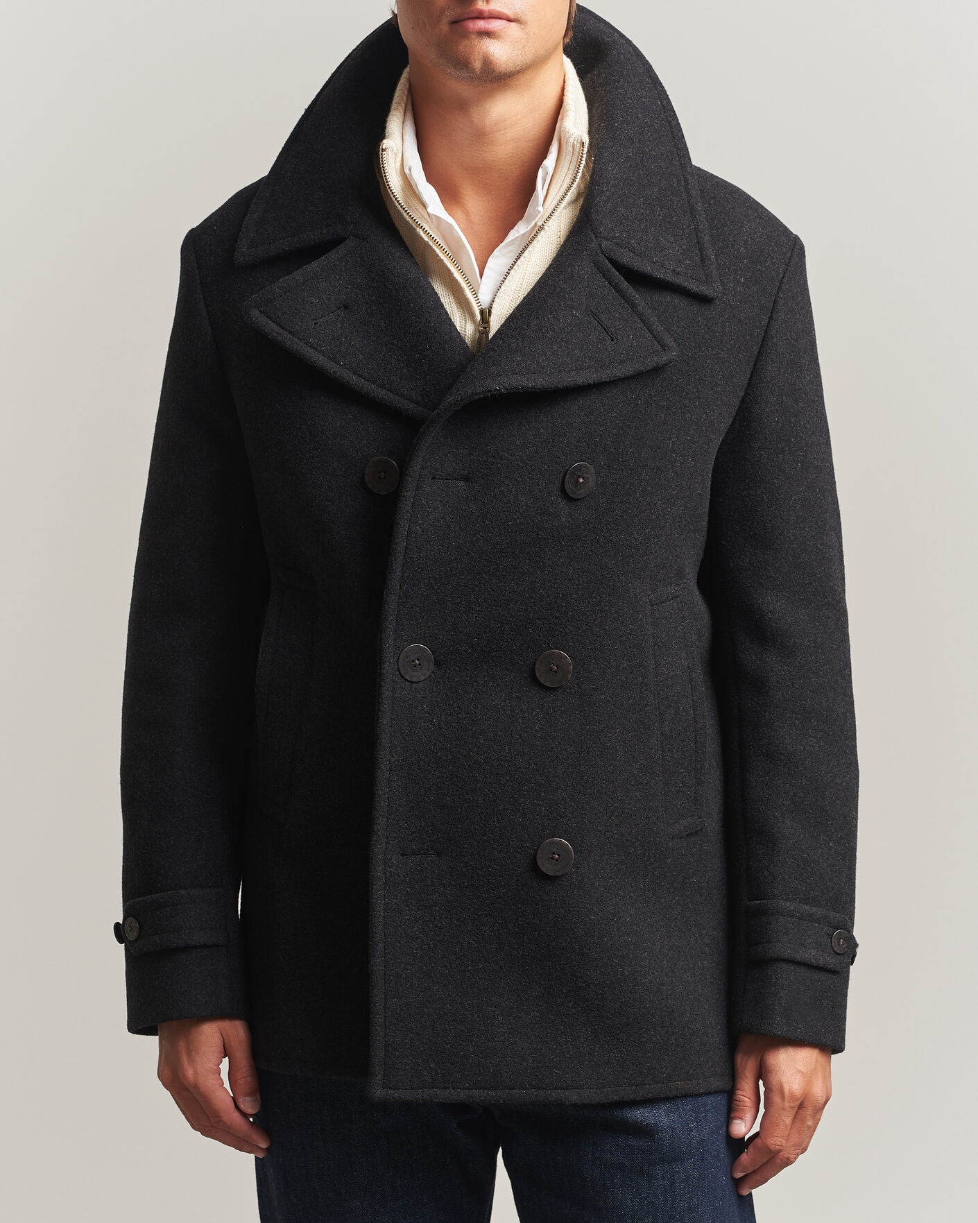 Hombres | Abrigos y chaquetas | Polo Ralph Lauren | Lightweight Melton Peacoat Charcoal