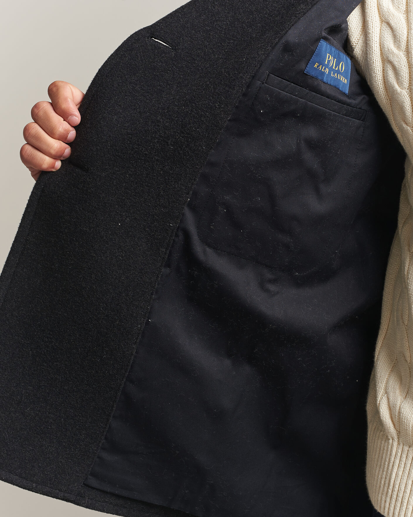 Hombres | Abrigos y chaquetas | Polo Ralph Lauren | Lightweight Melton Peacoat Charcoal