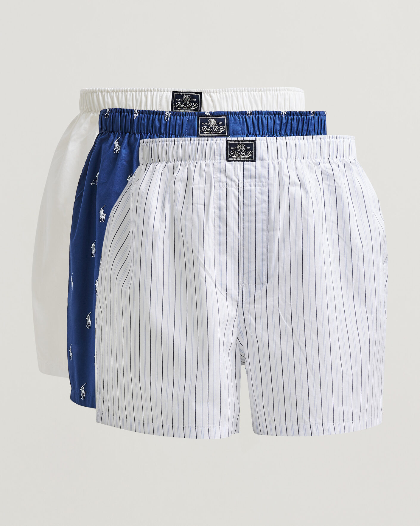 Hombres | Ropa interior y calcetines | Polo Ralph Lauren | 3-Pack Woven Boxer Blue/White