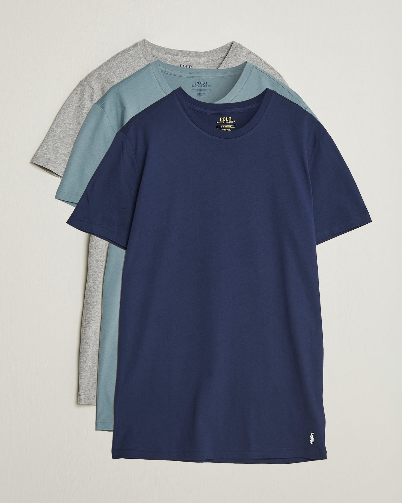 Hombres | Camisetas | Polo Ralph Lauren | 3-Pack Crew Neck T-Shirt Grey/Navy/Blue