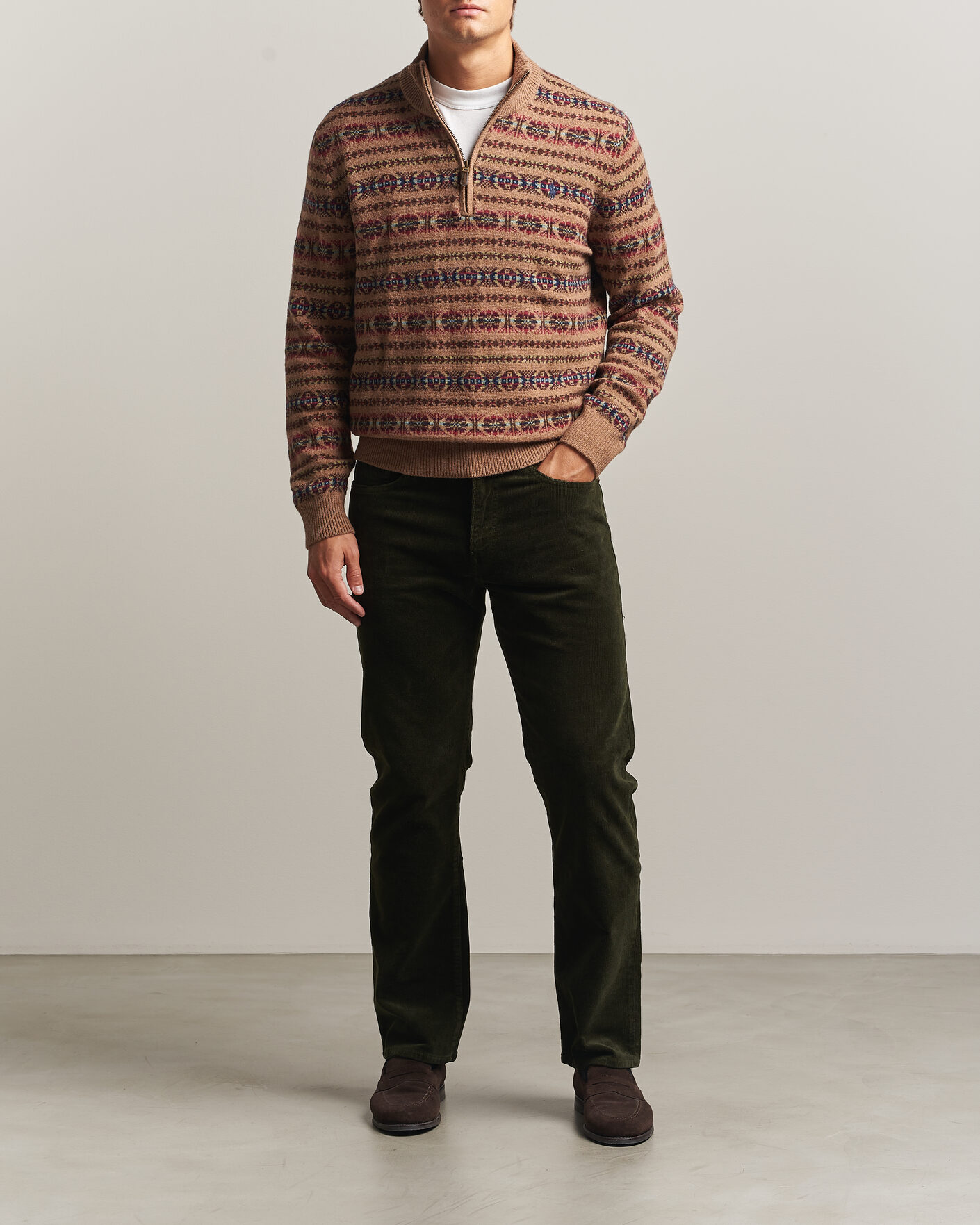 Hombres | Pantalones | Polo Ralph Lauren | Stretch Corduroy Straight Fit Pants Estate Olive