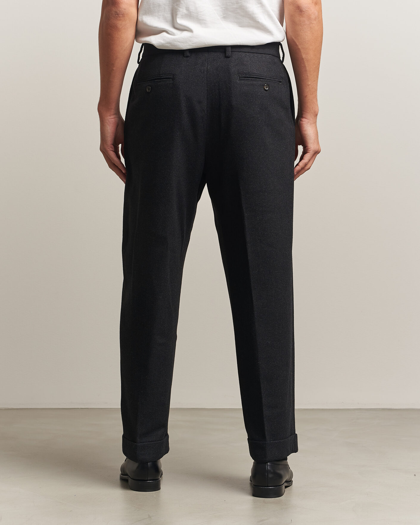 Hombres | Pantalones | Polo Ralph Lauren | Flanell Blend Straight Fit Pants Dark Grey