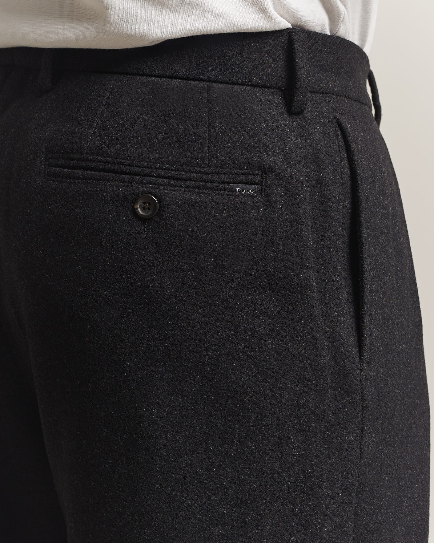 Hombres | Pantalones | Polo Ralph Lauren | Flanell Blend Straight Fit Pants Dark Grey