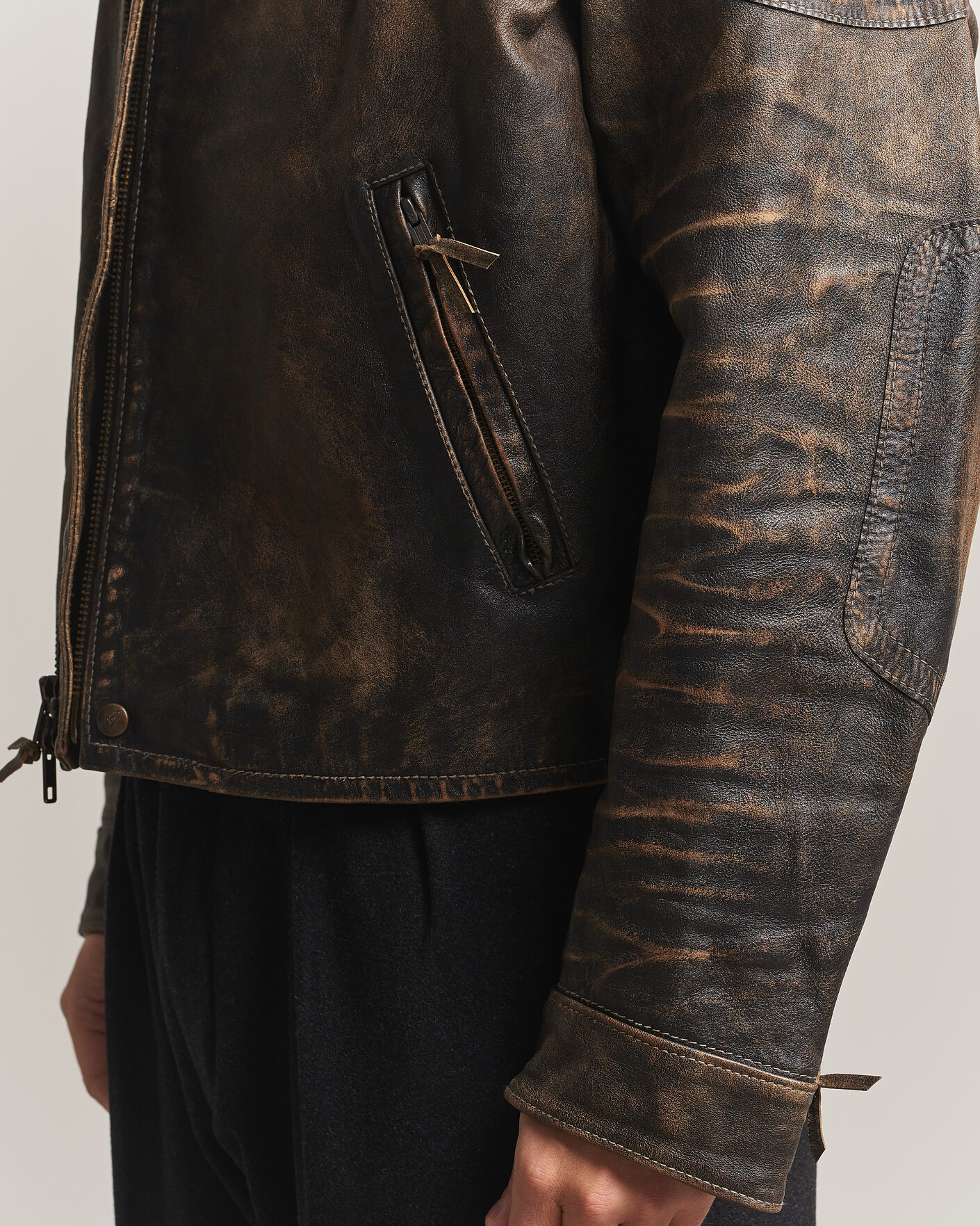 Hombres | Abrigos y chaquetas | Polo Ralph Lauren | Leather Bomber Jacket Brown/Black Amber