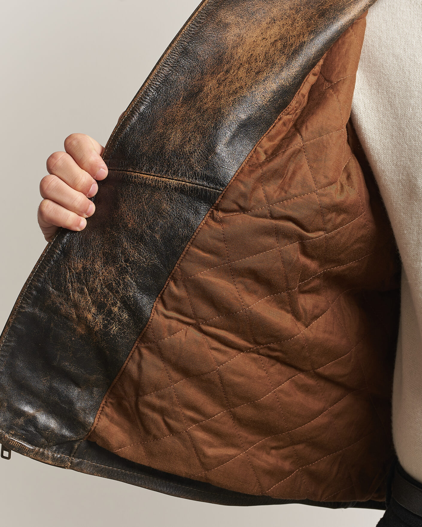 Hombres | Abrigos y chaquetas | Polo Ralph Lauren | Leather Bomber Jacket Brown/Black Amber