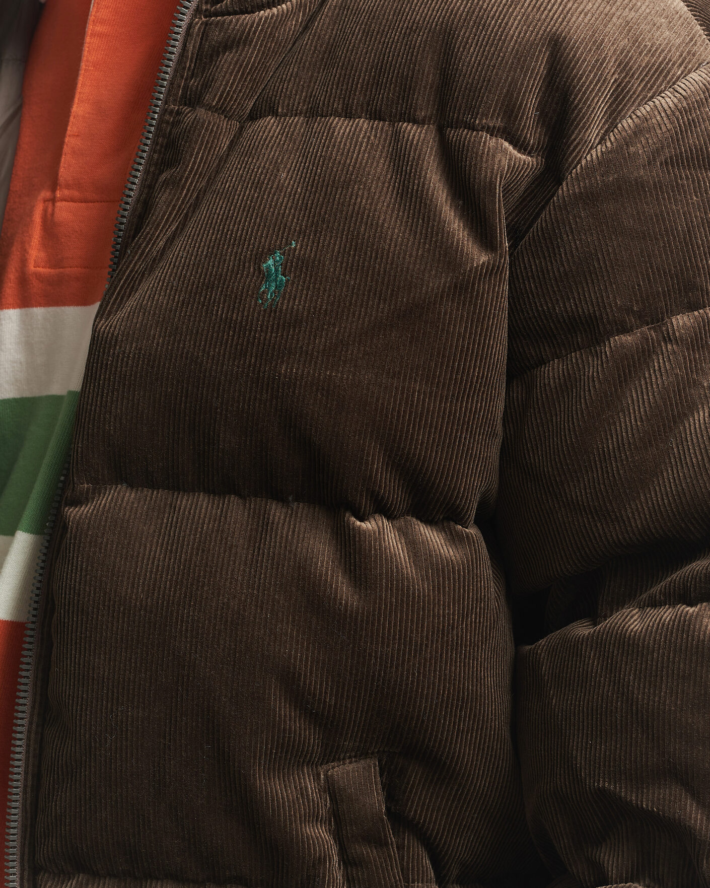 Hombres | Abrigos y chaquetas | Polo Ralph Lauren | Corduroy Puffer Jacket Dark Beech