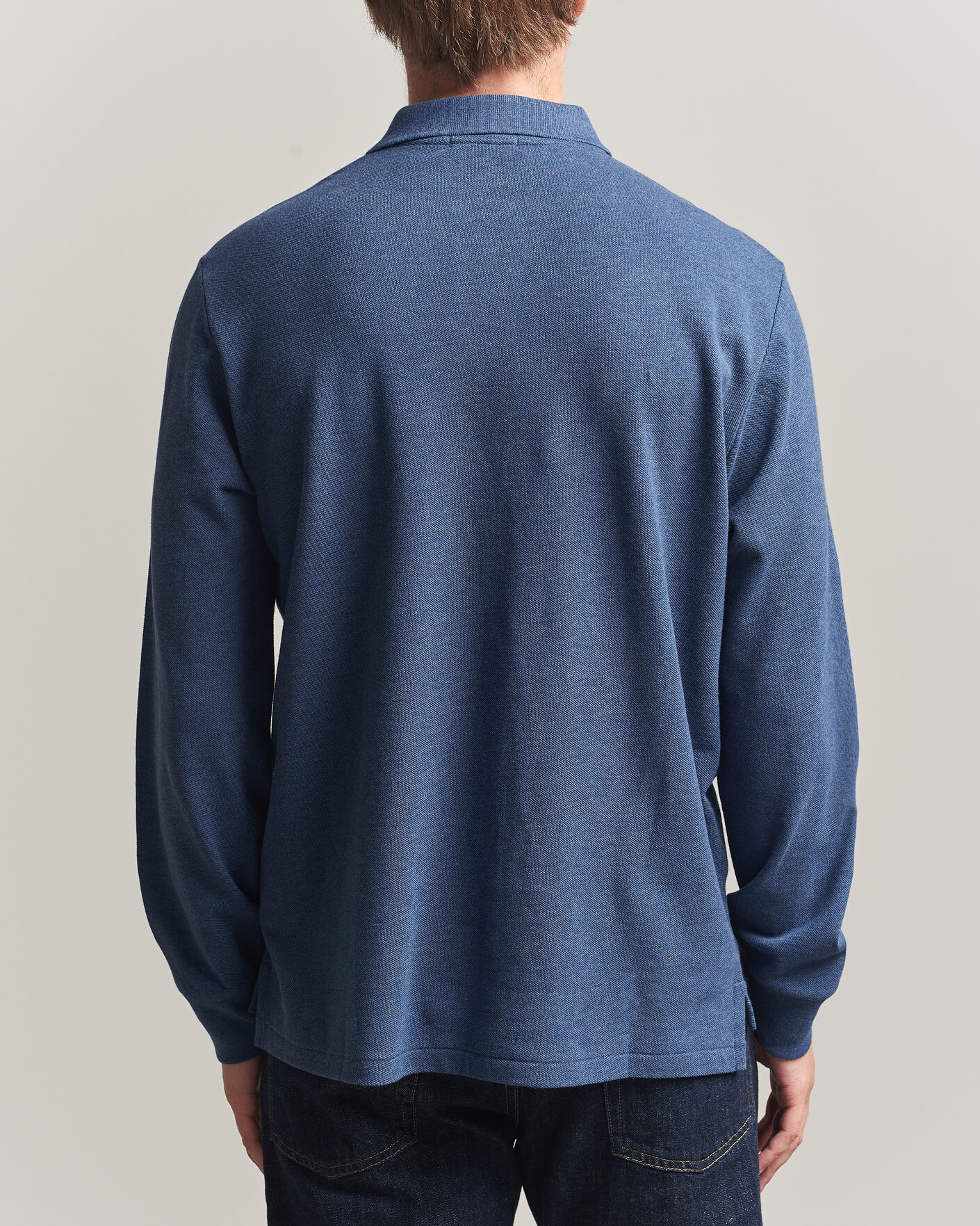 Hombres | Polos | Polo Ralph Lauren | Custom Slim Fit Long Sleeve Polo Derby Blue Heather
