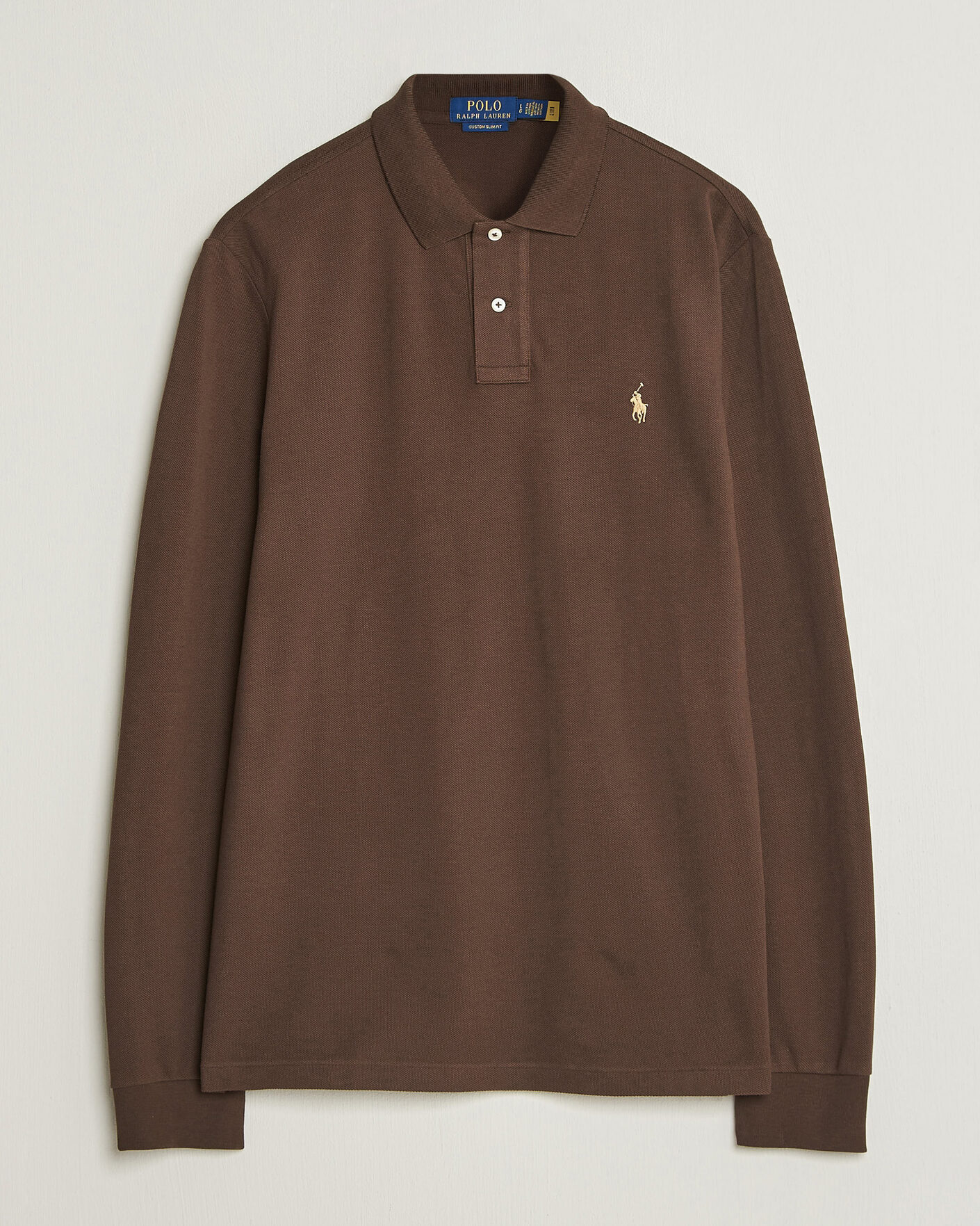 Hombres | Polos | Polo Ralph Lauren | Custom Slim Fit Long Sleeve Polo Nutmeg Brown