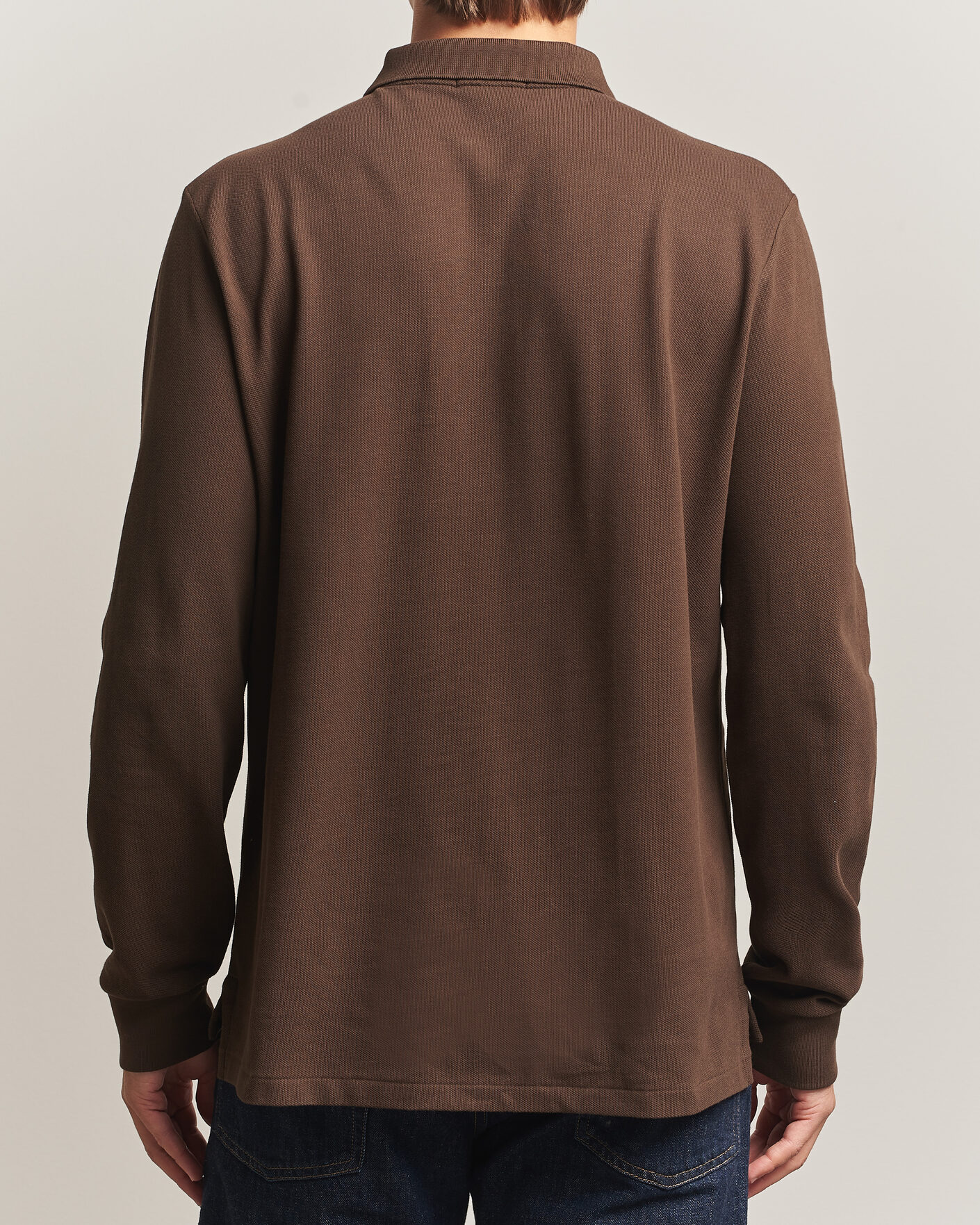Hombres | Polos | Polo Ralph Lauren | Custom Slim Fit Long Sleeve Polo Nutmeg Brown