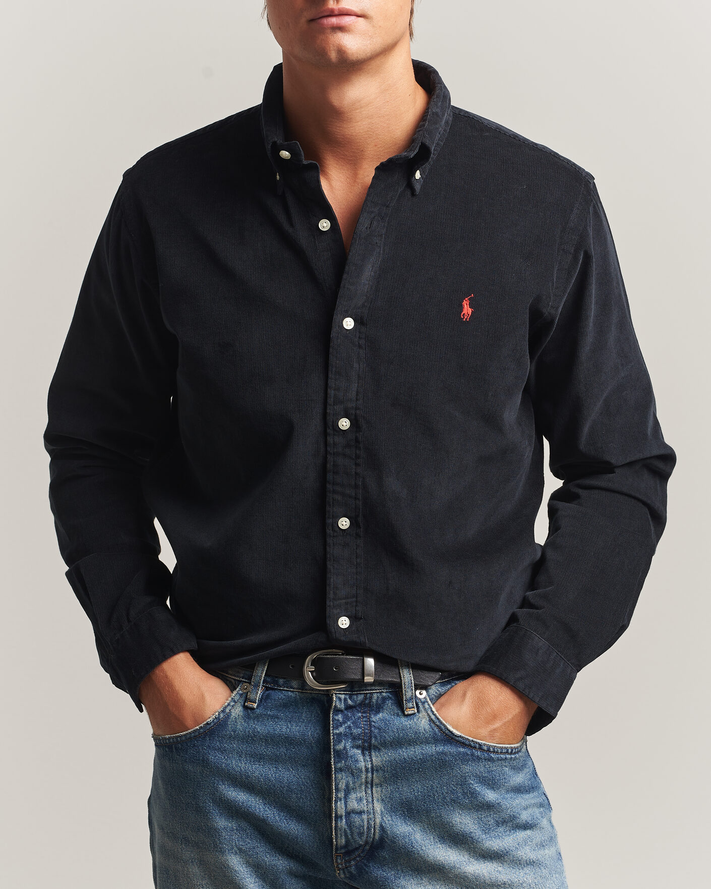 Hombres | Camisas | Polo Ralph Lauren | Custom Fit BD Corduroy Shirt Polo Black