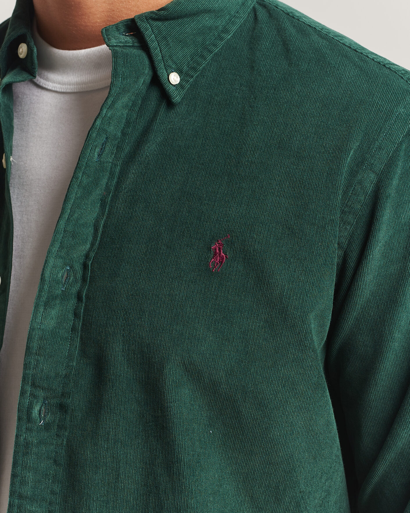 Hombres | Camisas | Polo Ralph Lauren | Custom Fit BD Corduroy Shirt Moss Agate