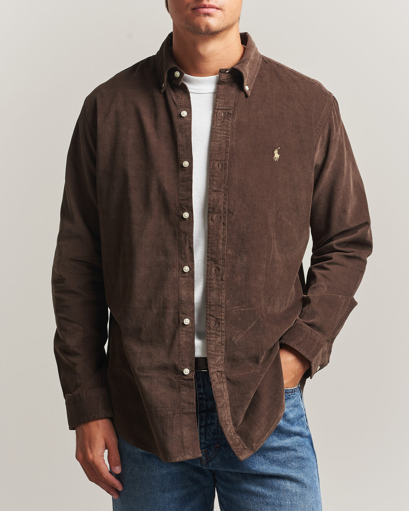 Hombres | Camisas | Polo Ralph Lauren | Custom Fit BD Corduroy Shirt Nutmeg Brown