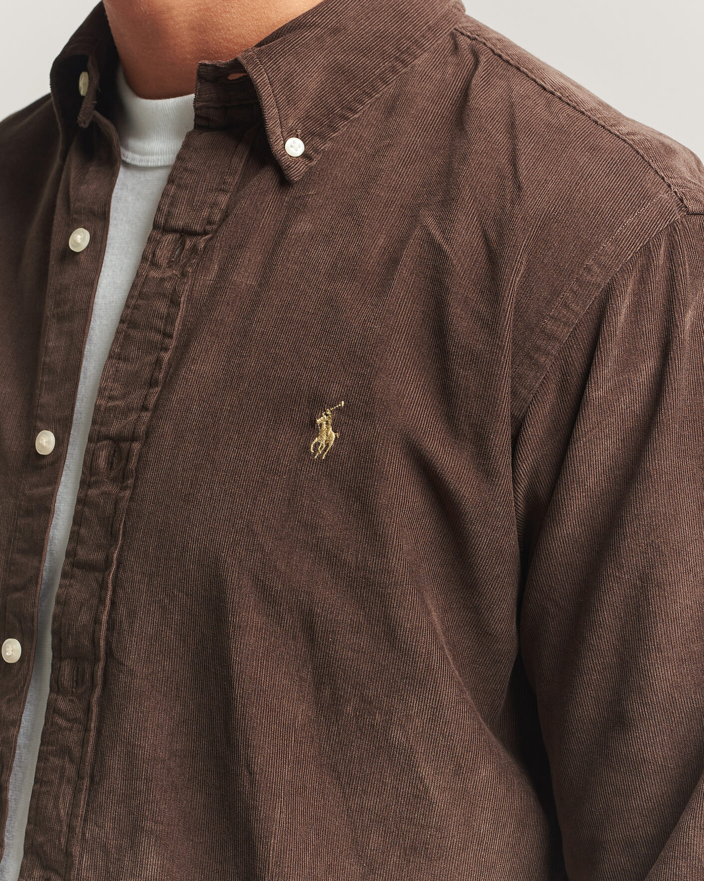 Hombres | Camisas | Polo Ralph Lauren | Custom Fit BD Corduroy Shirt Nutmeg Brown